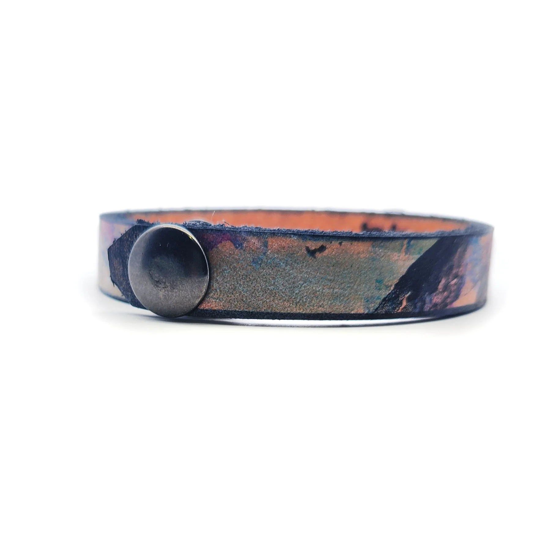 1/2" Purple Leather Bracelet - Image 3