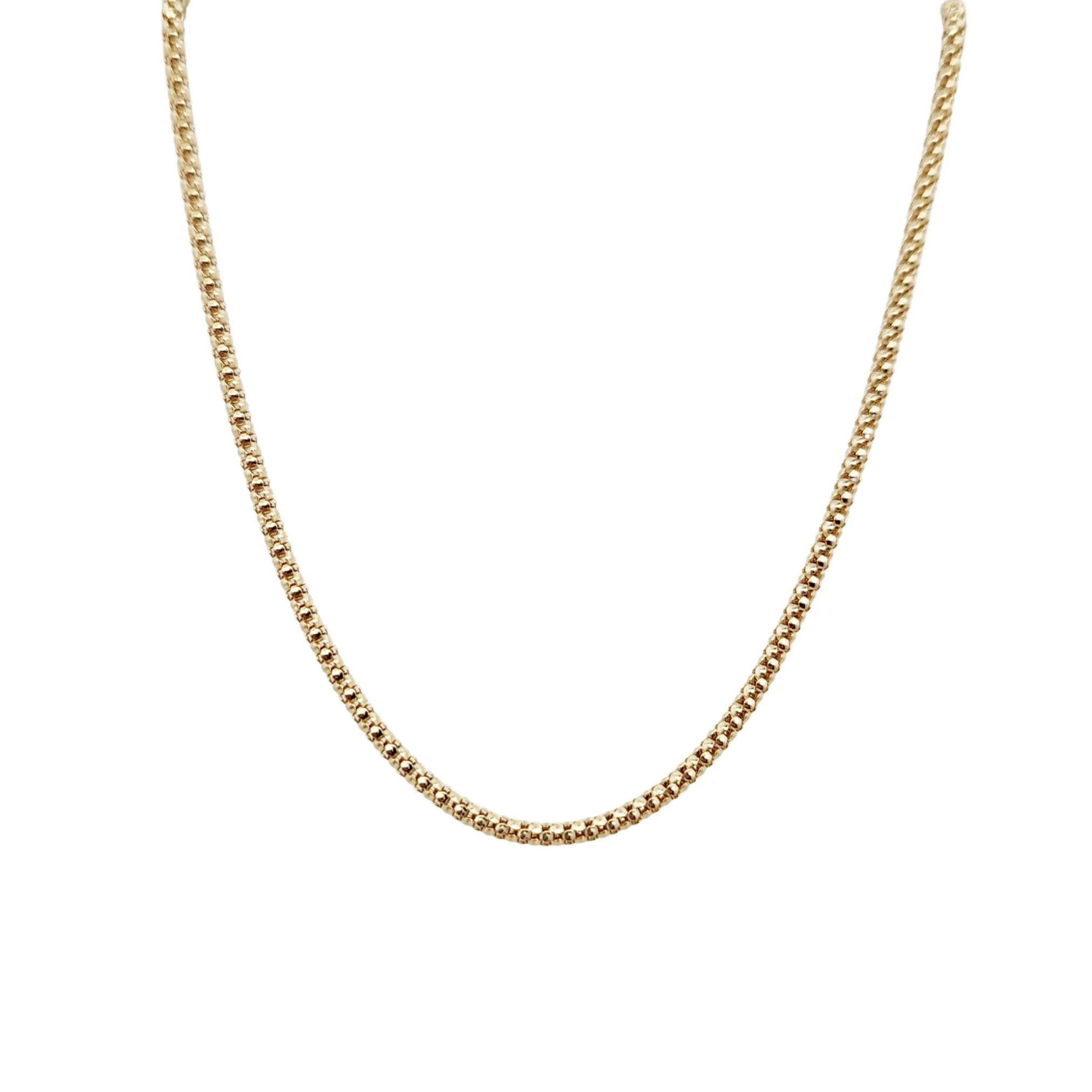 14k Yellow Gold 18" Popcorn Chain Necklace