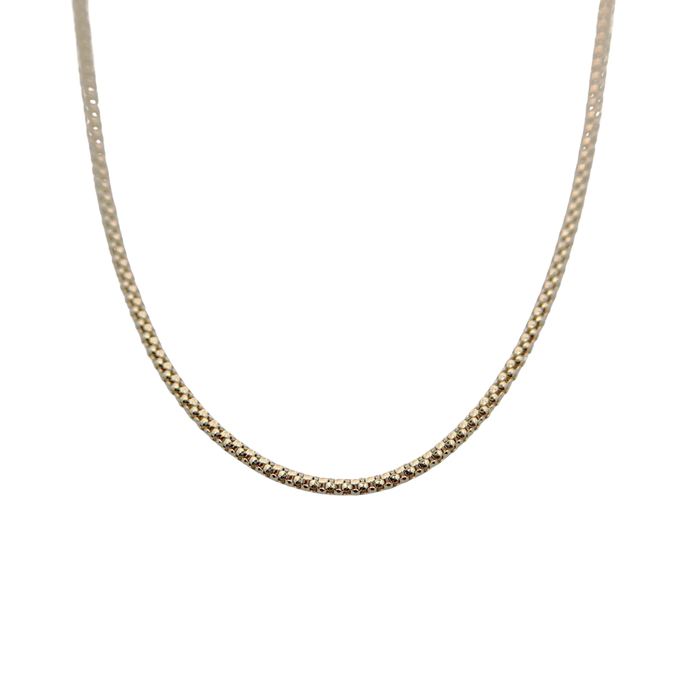 14k Yellow Gold 18" Popcorn Chain Necklace - Image 3