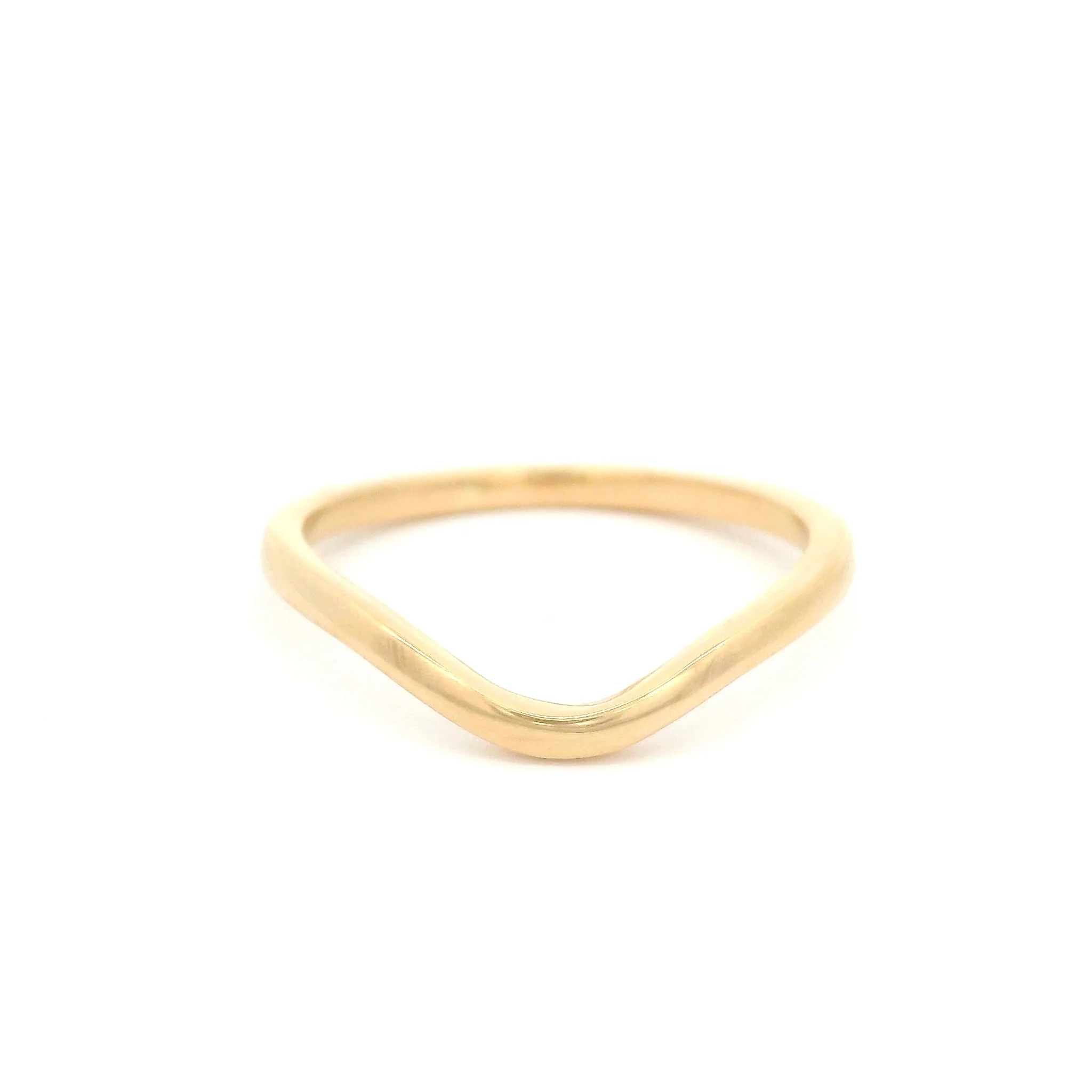 14k Yellow Gold Wave Contour Band