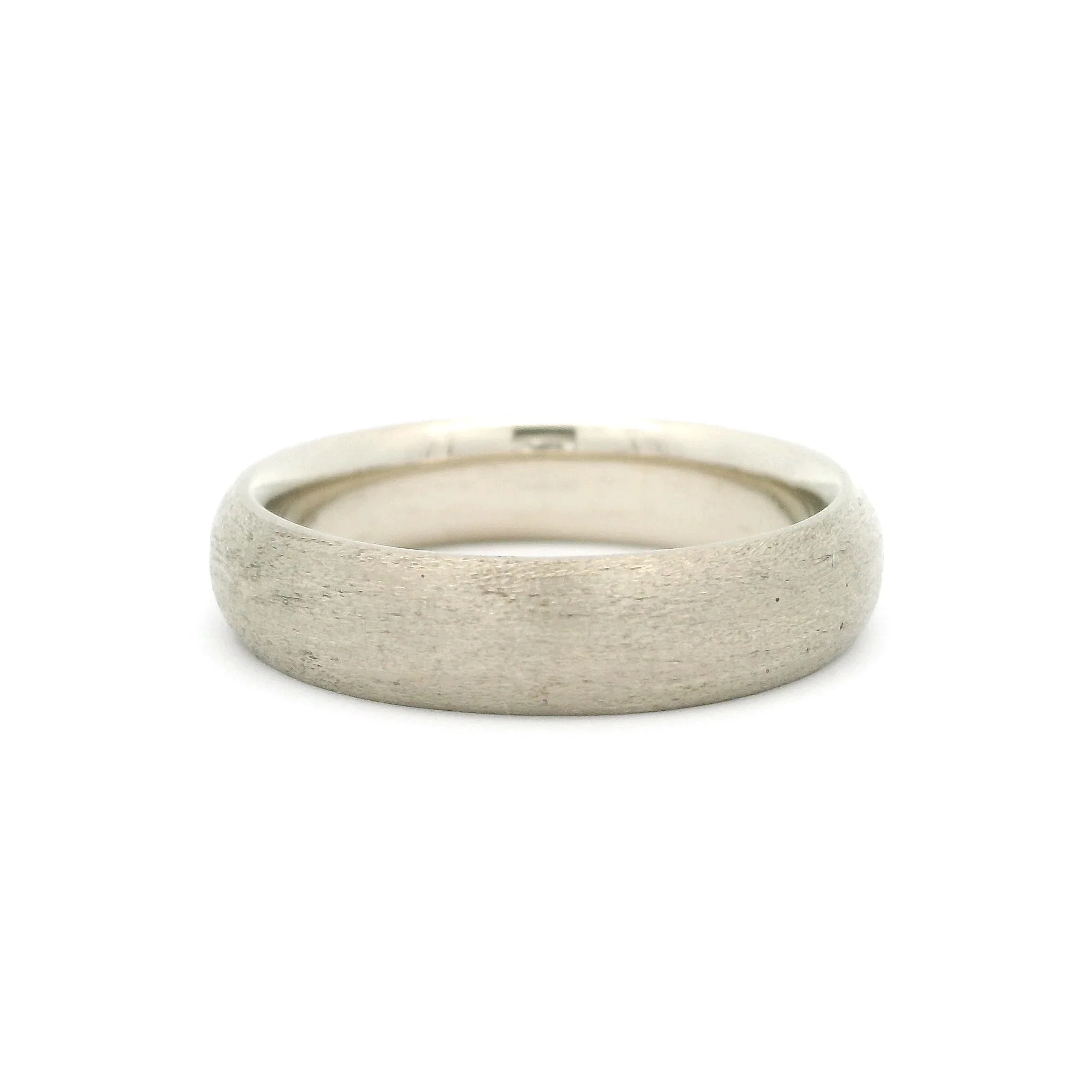 14k White Gold Raw Textured Band