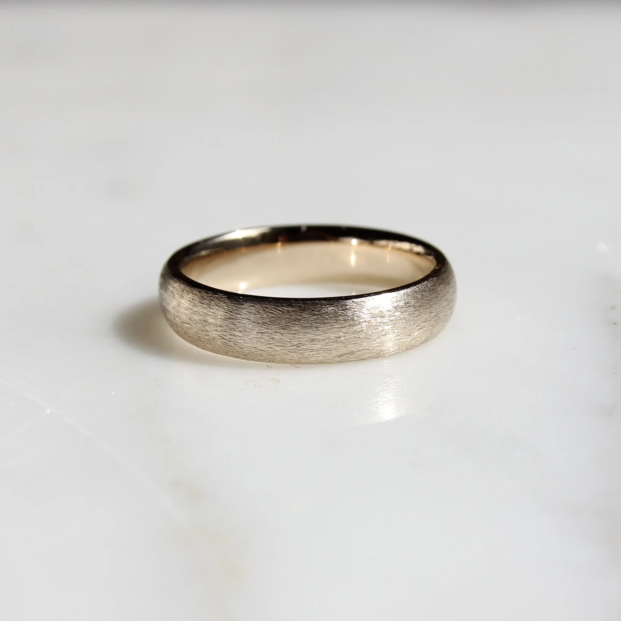 14k White Gold Raw Textured Band - Image 2