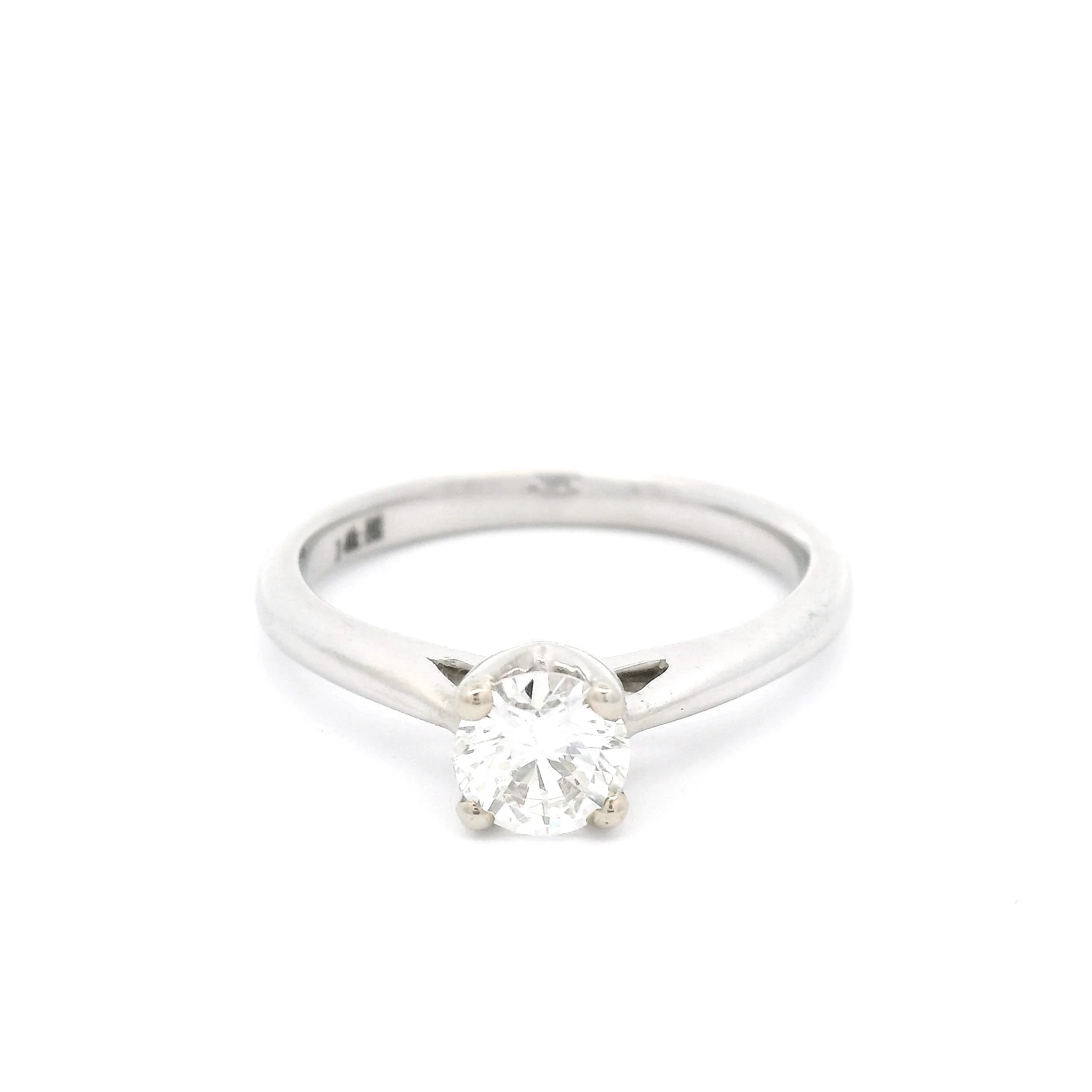 14k White Solitaire with 0.55ct Round Brilliant Cut Diamond