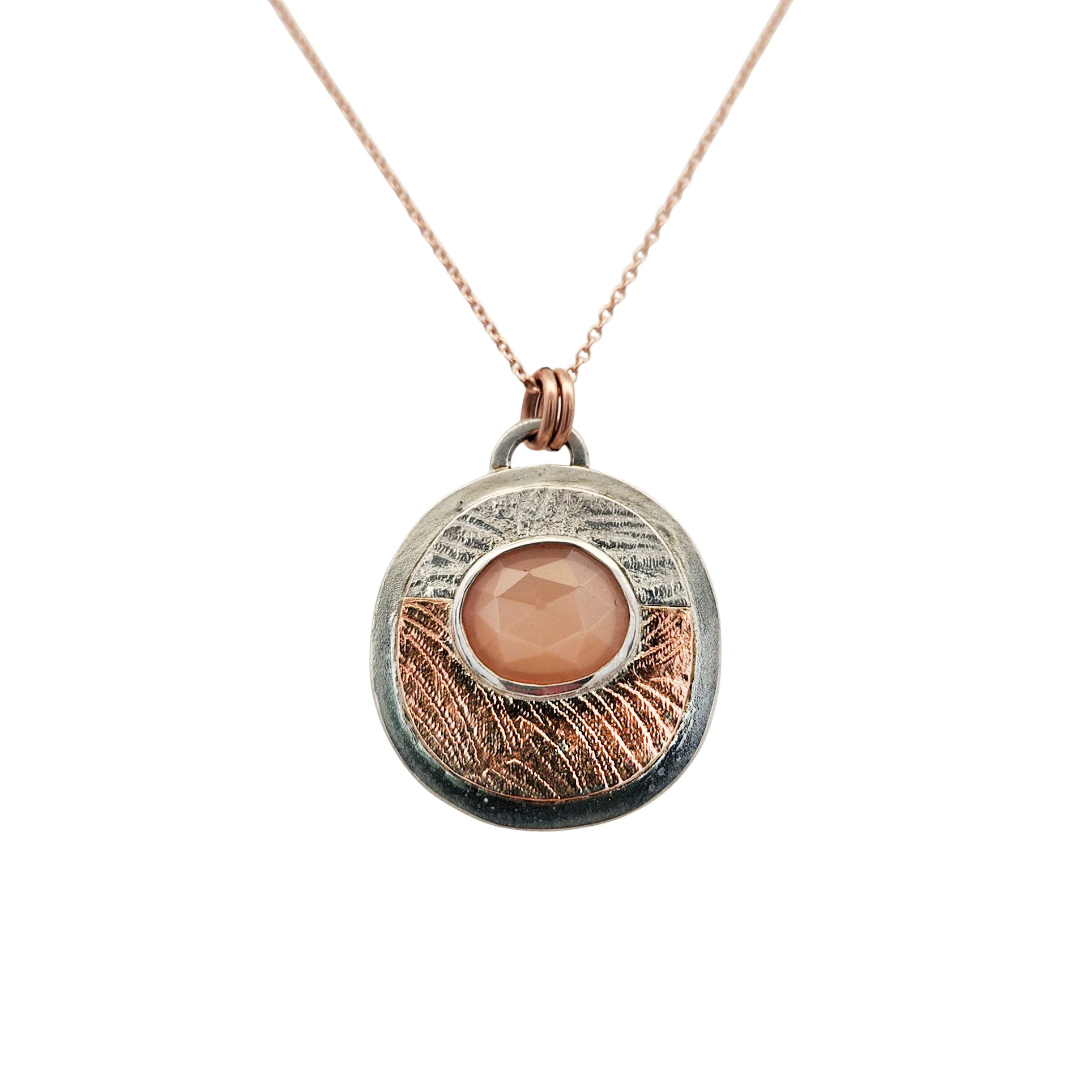 2 Tone Peach Moonstone Necklace