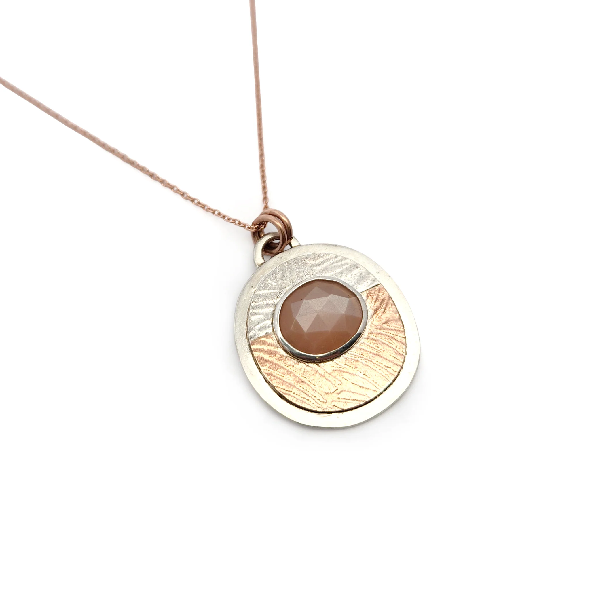 2 Tone Peach Moonstone Necklace - Image 2