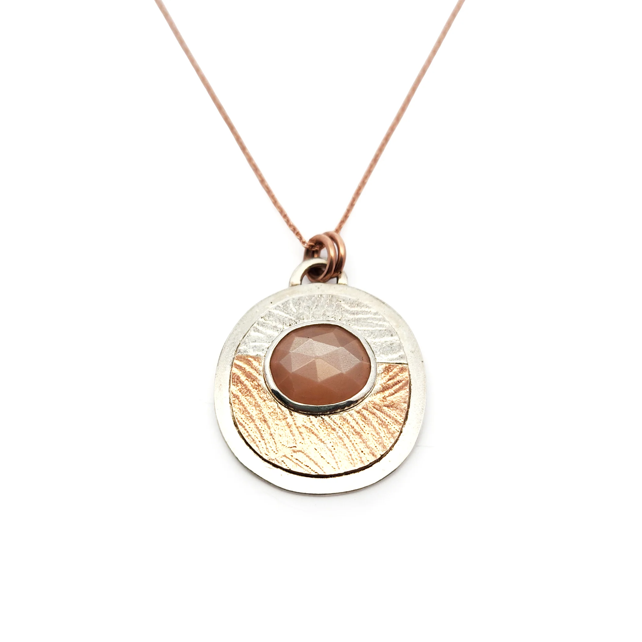 2 Tone Peach Moonstone Necklace - Image 3
