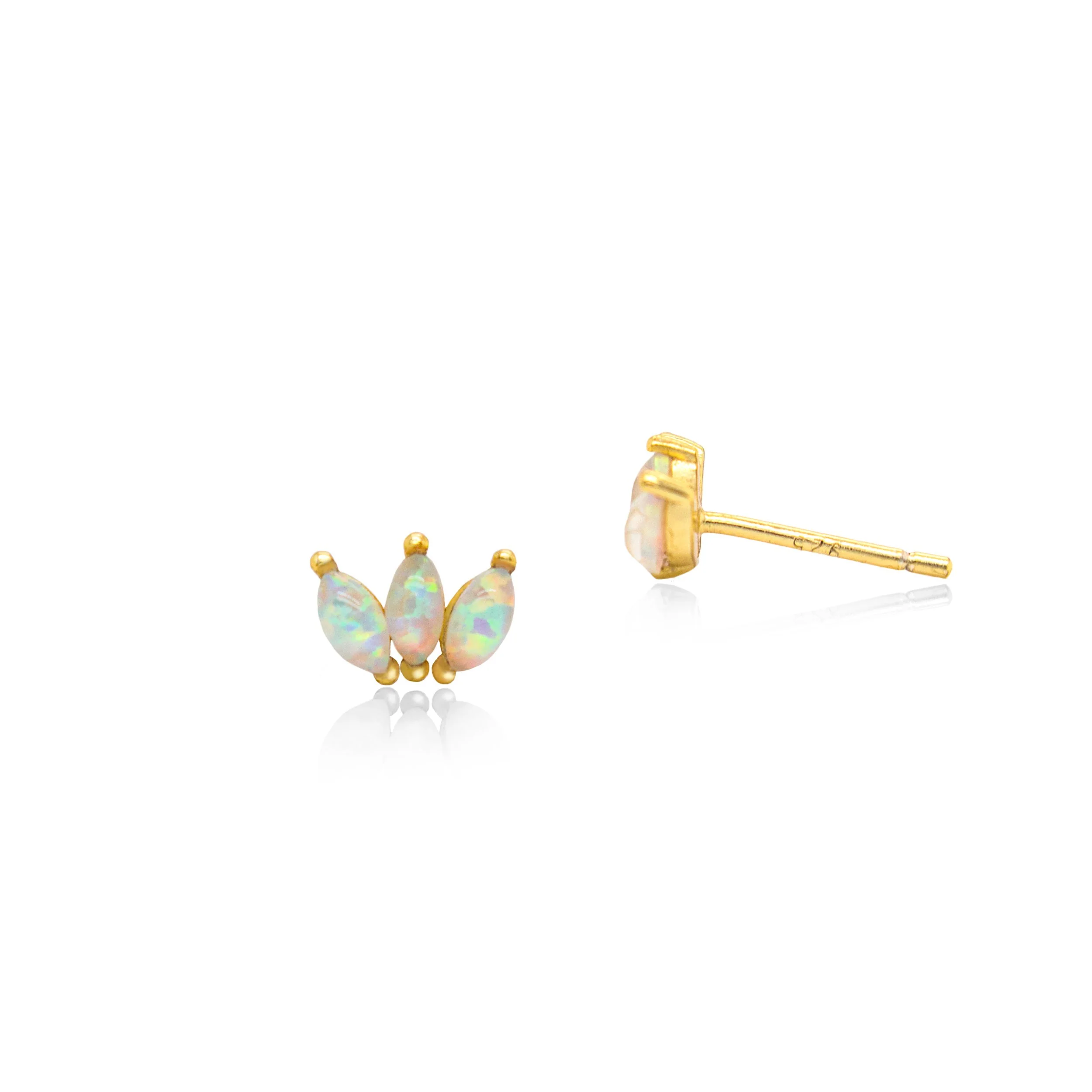 3 Opal Marquise Stud Earrings - Image 2