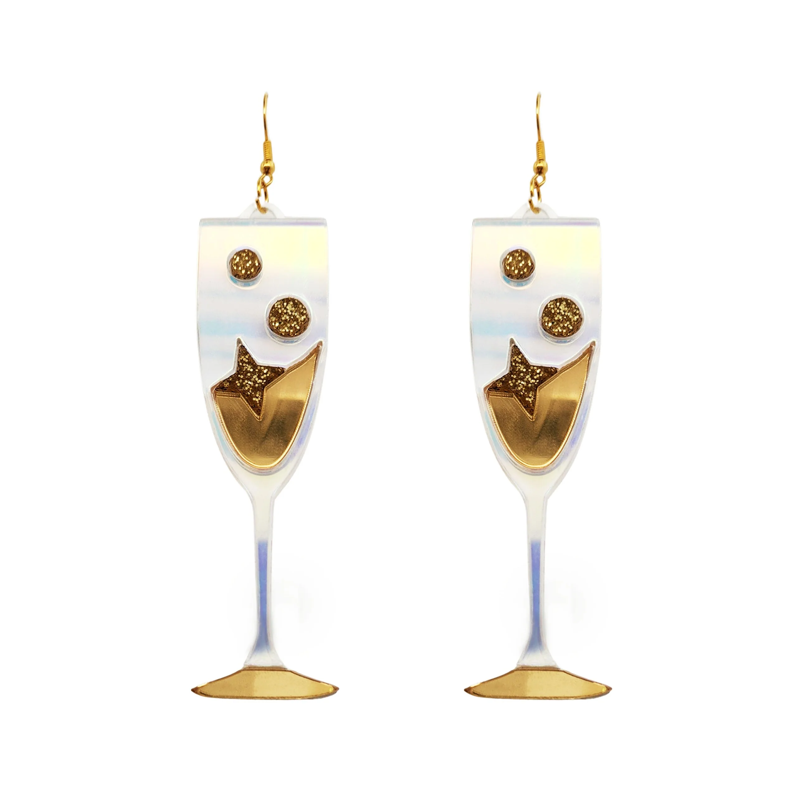 Acrylic Champagne Flute Earrings