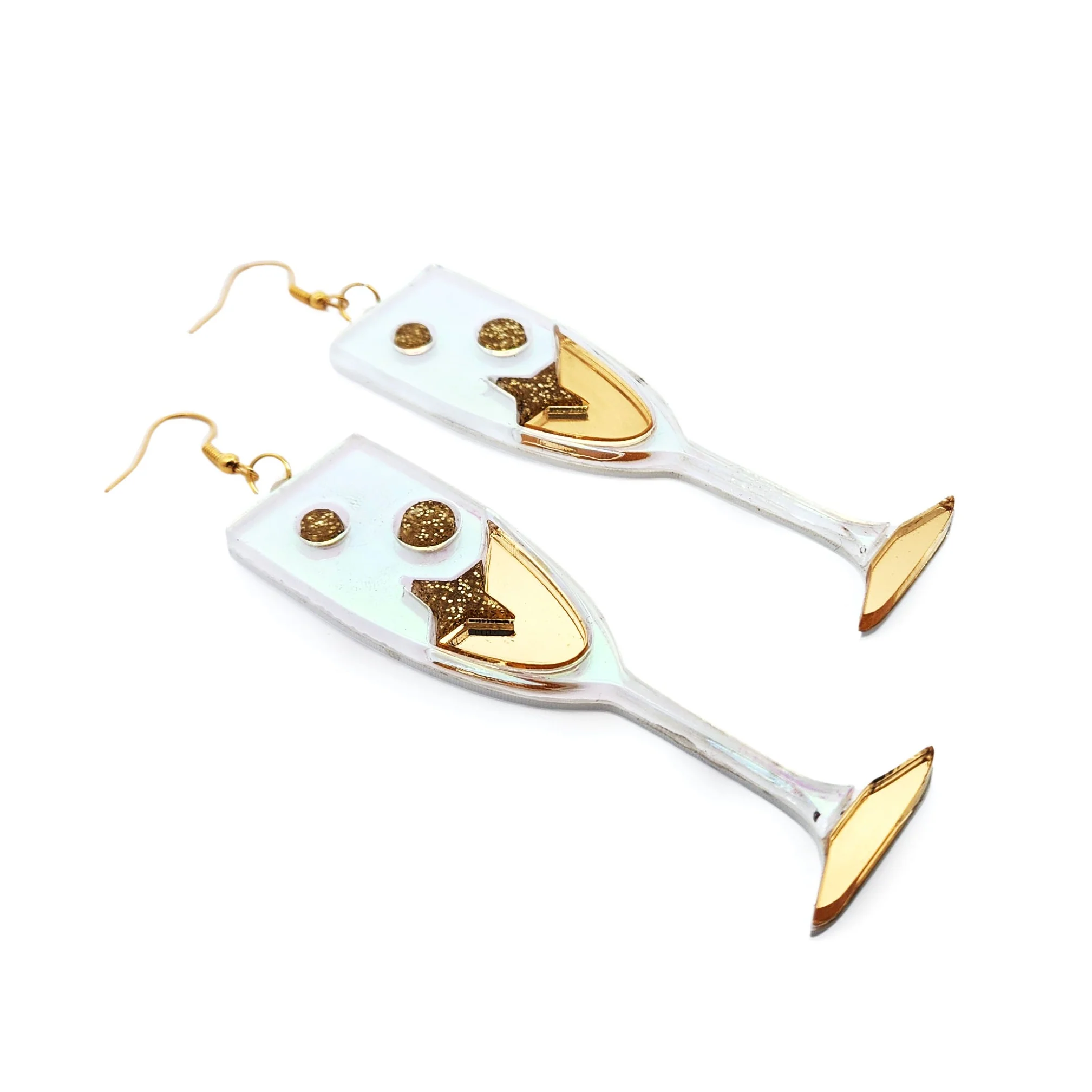 Acrylic Champagne Flute Earrings - Image 2