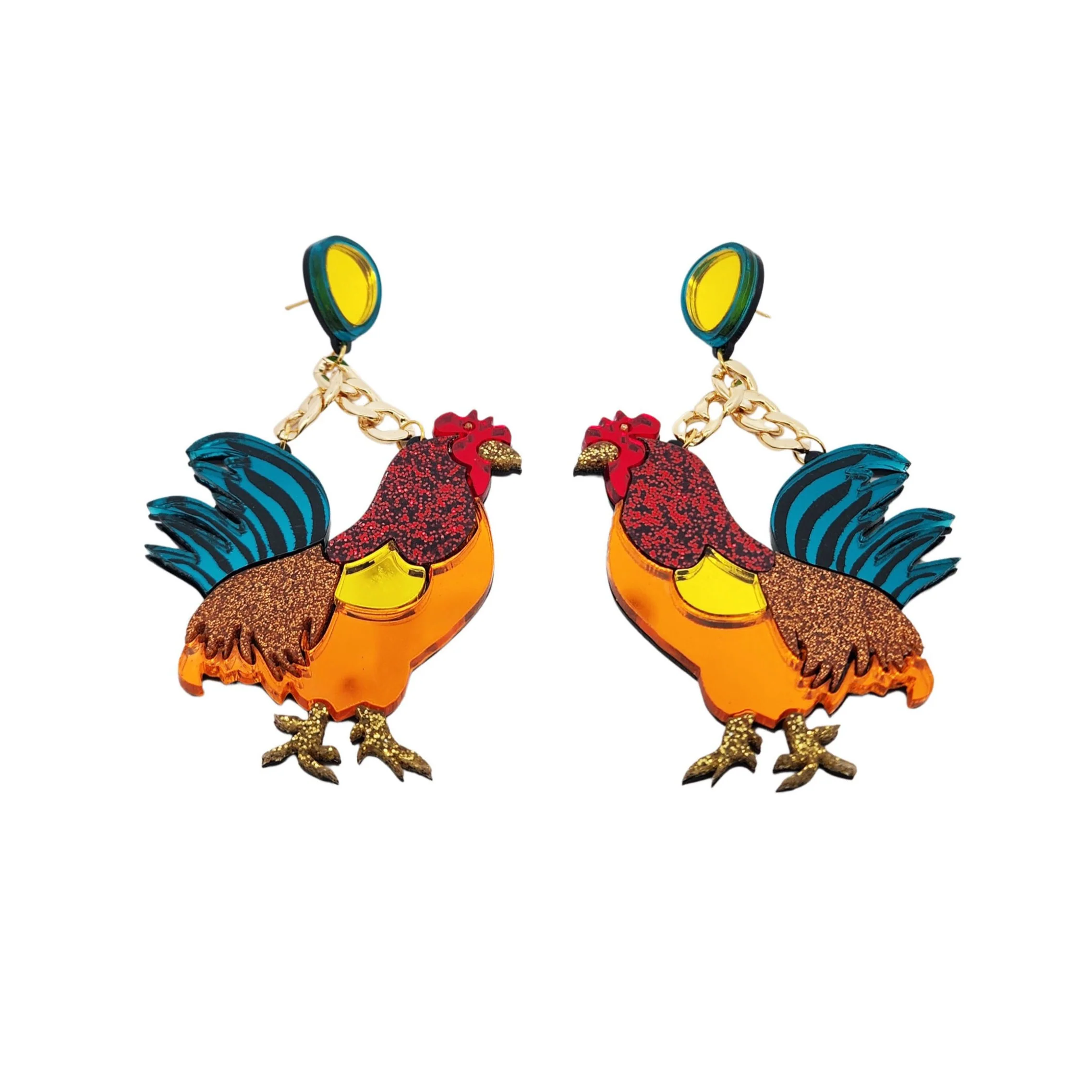 Acrylic Chicken Earrings