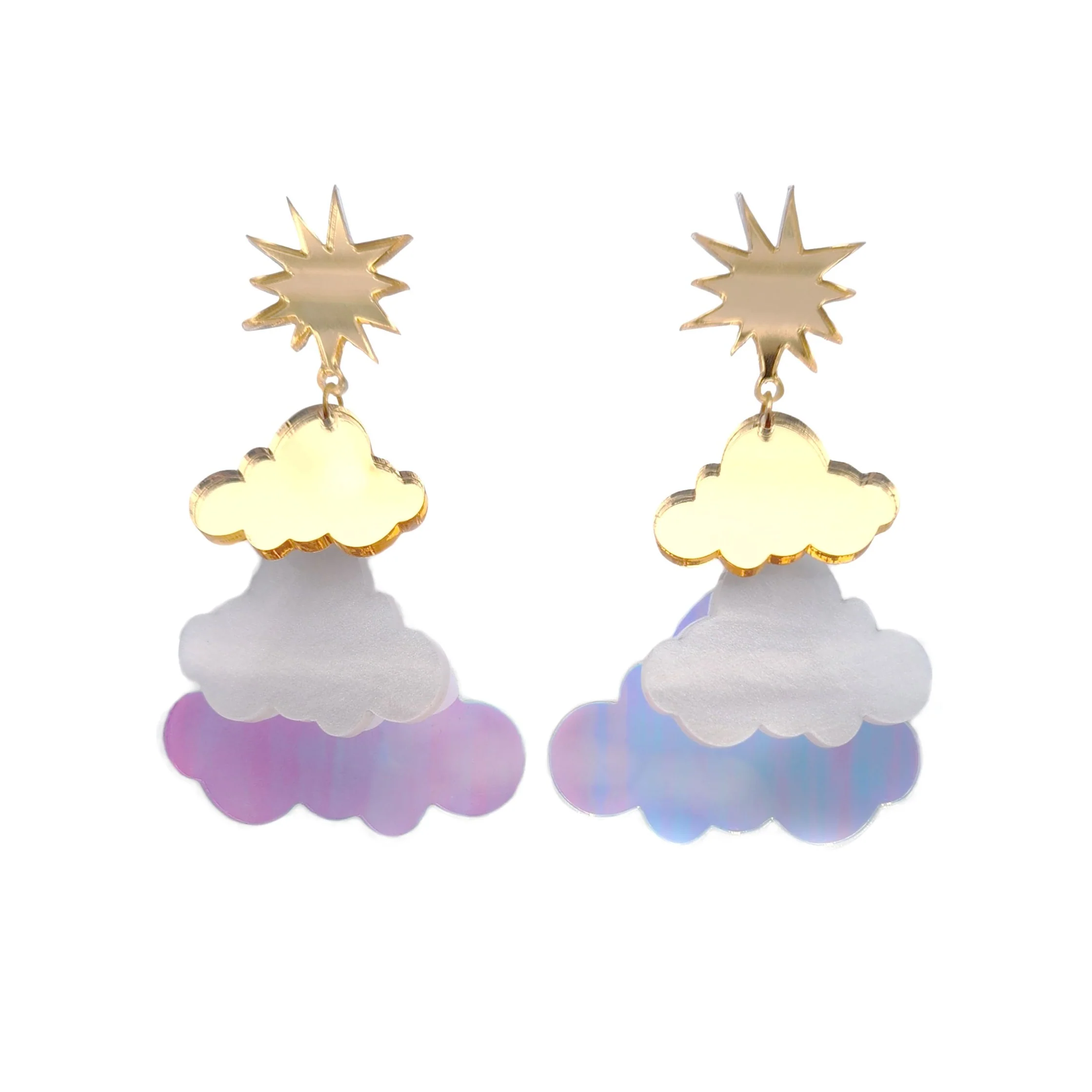 Acrylic Cloud Earrings - Image 2