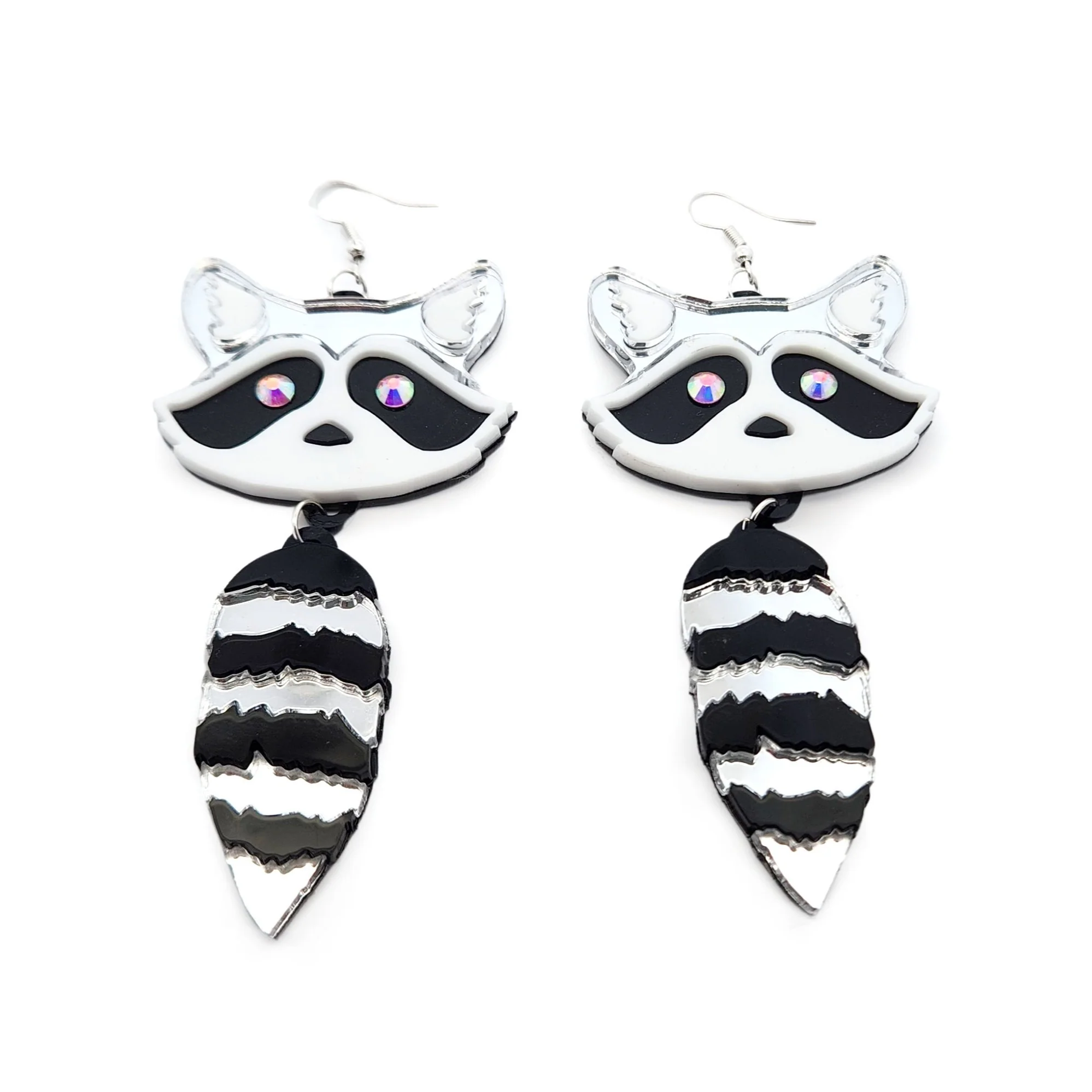 Acrylic Raccoon Earrings