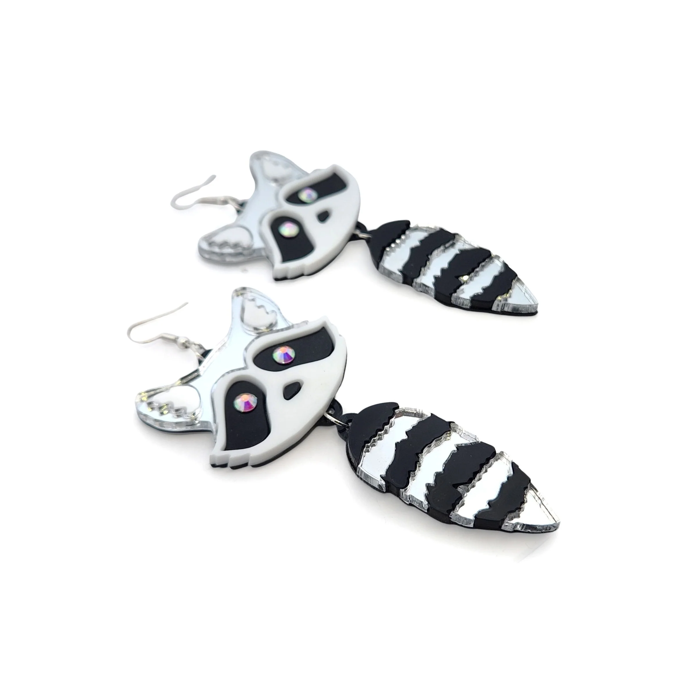 Acrylic Raccoon Earrings - Image 2