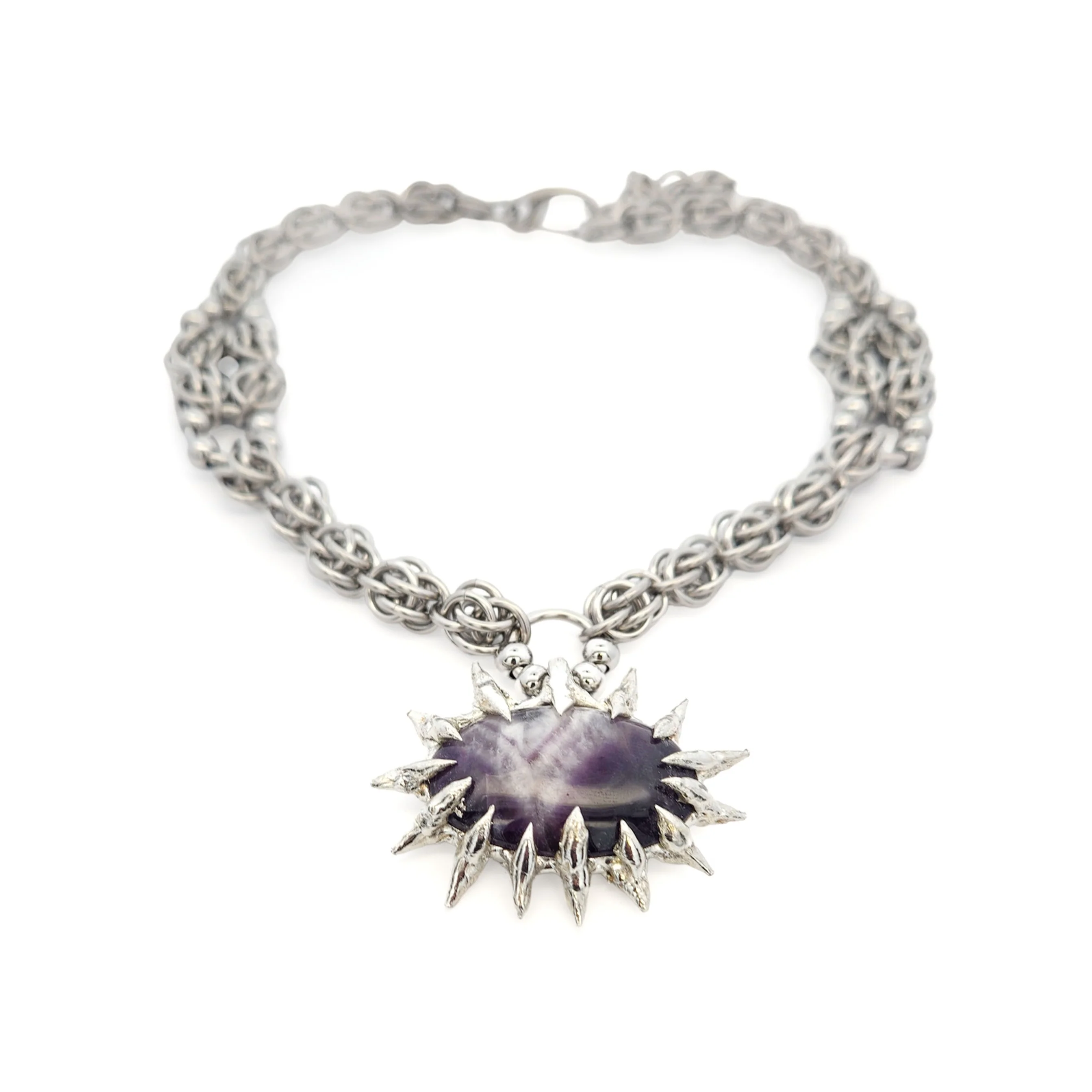 Amethyst Chain-Link Necklace - Image 2