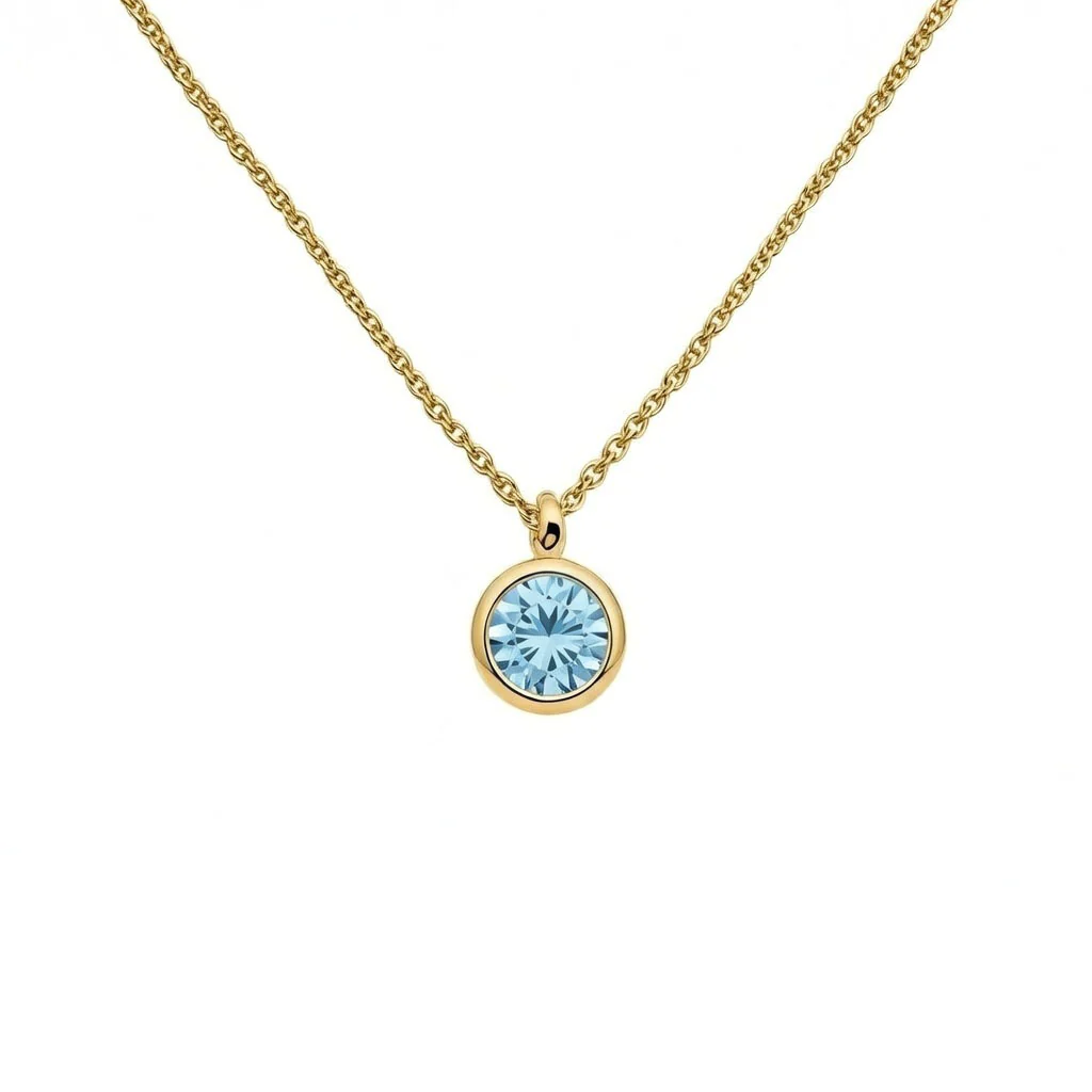 Aquamarine March Birthstone Necklace