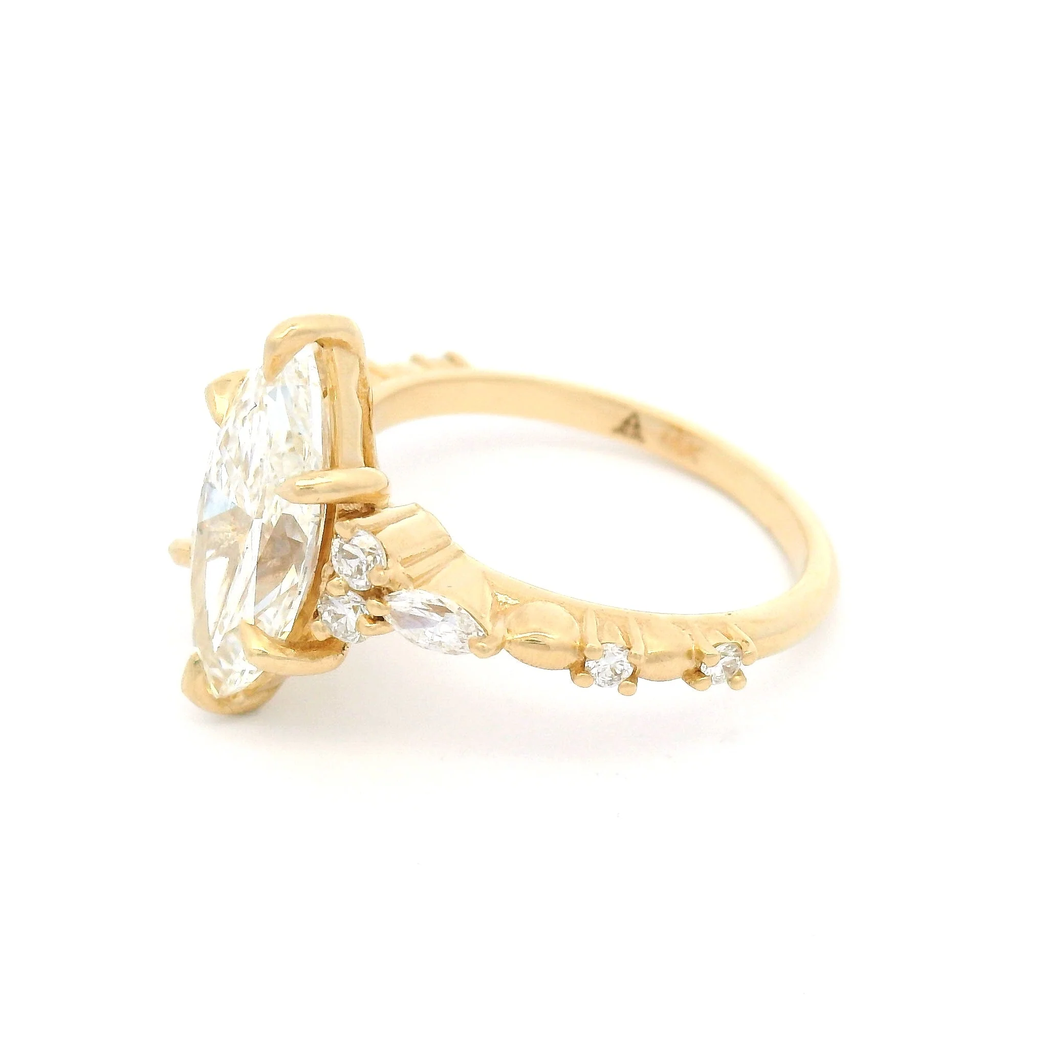 14k Yellow Engagement Ring with 2.70ct Lab-Grown Marquise Diamond and Accent Lab Diamonds - Image 10