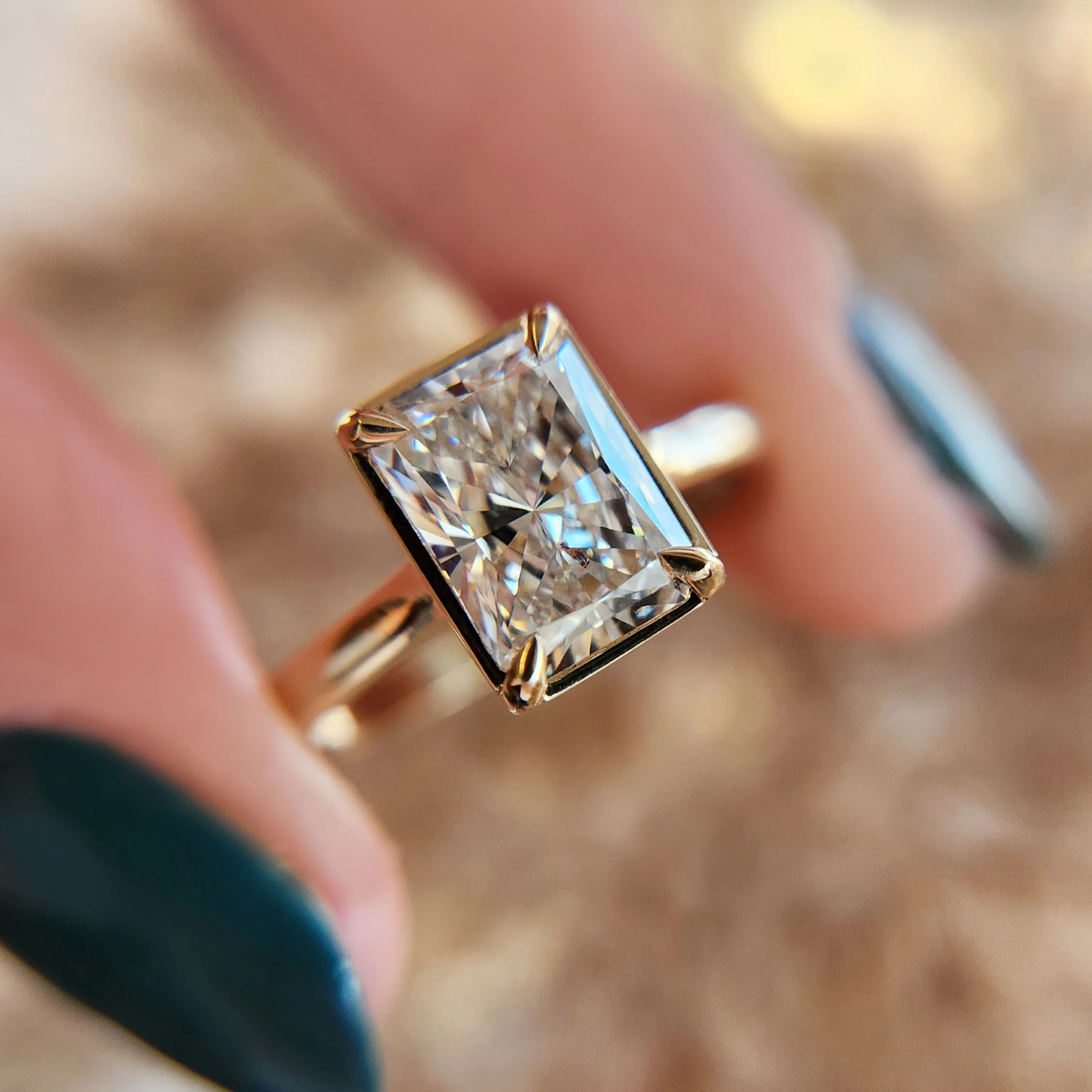 14k Yellow Solitaire with 1.72ct Lab-Grown Radiant-Cut Diamond - Image 2