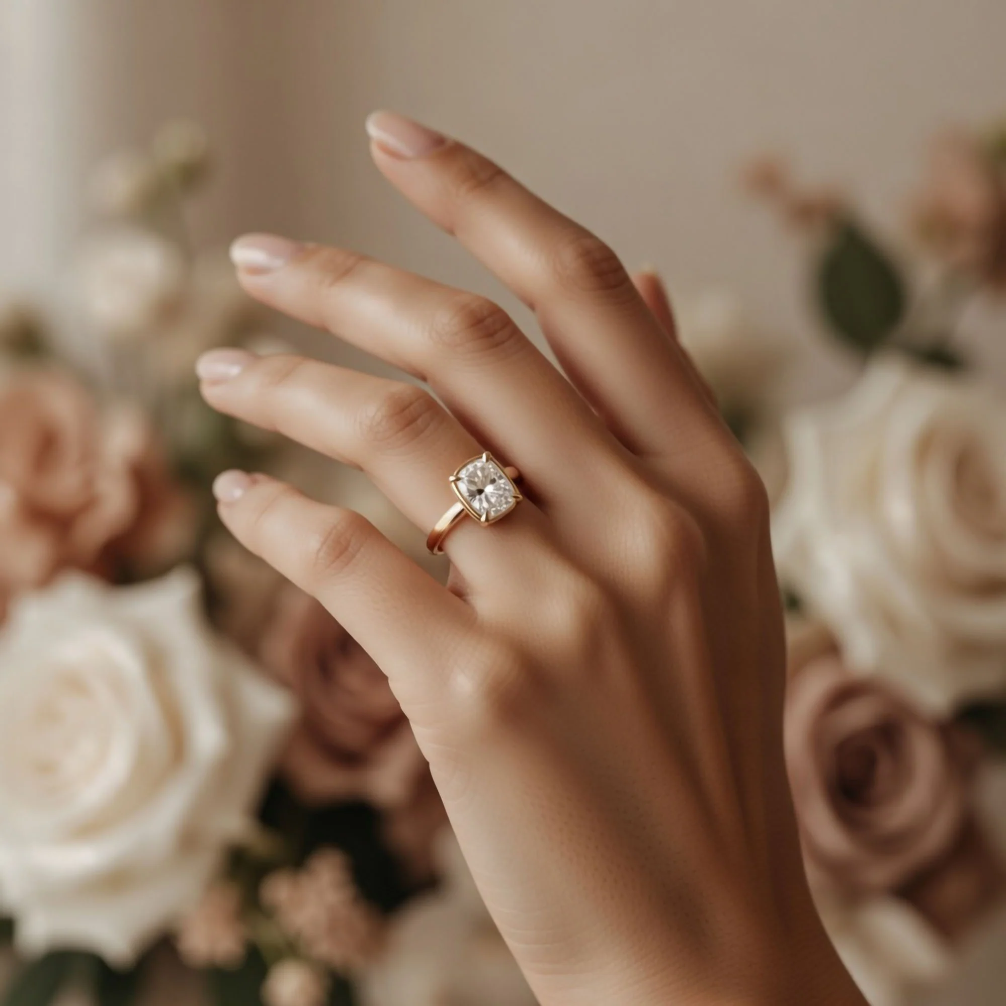 14k Yellow Solitaire with 2.09ct Lab-Grown Cushion-Cut Diamond - Image 2