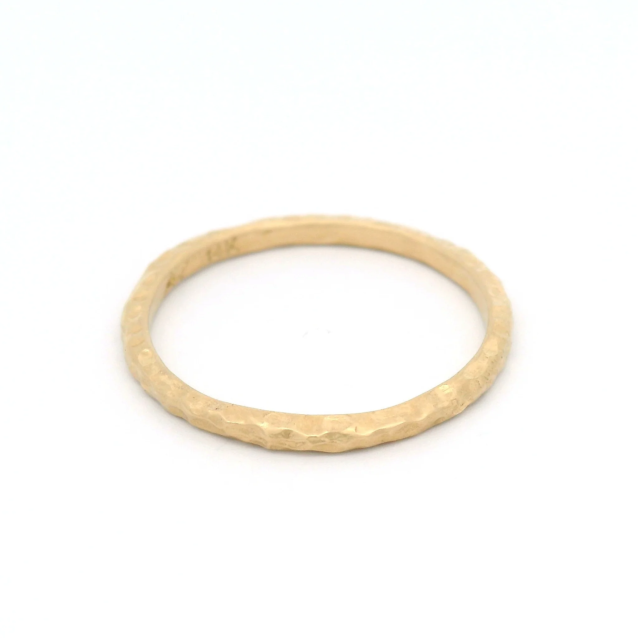 14k Yellow Organic Textured 1.5mm Wide Band - Image 2