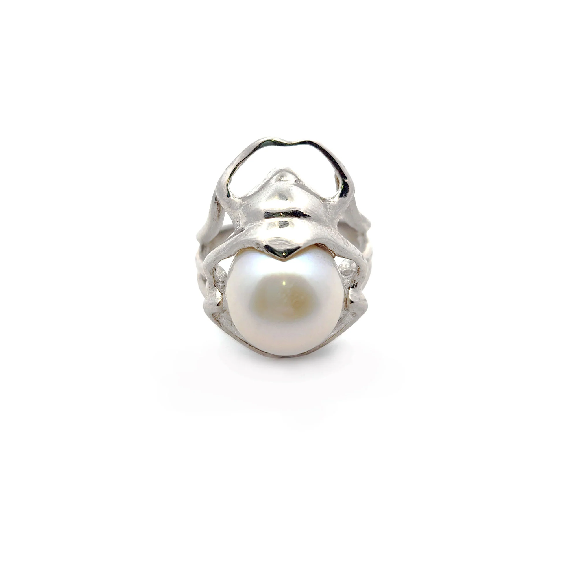 Beetle & White Pearl Ring - Image 2