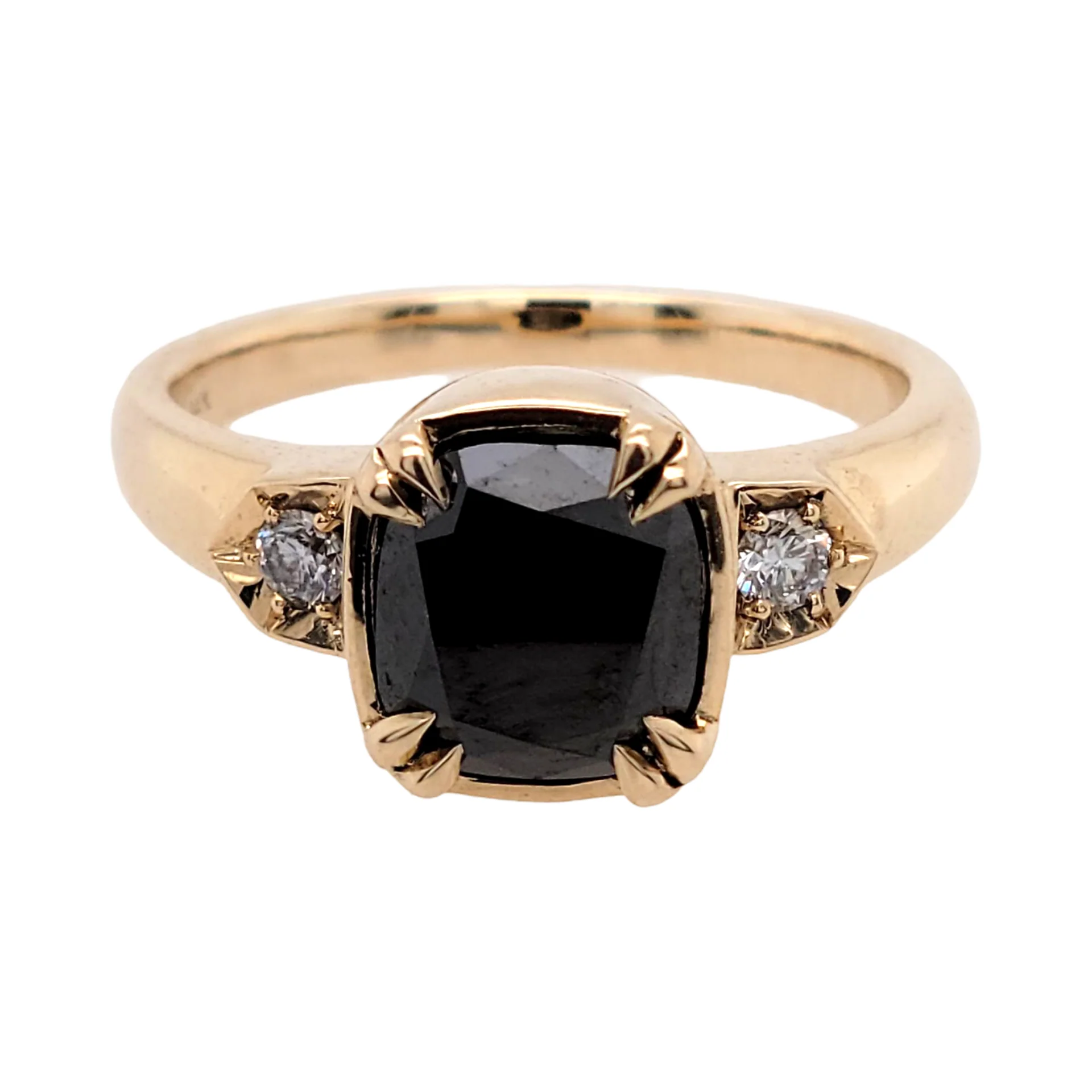 Nebula - Black Diamond Cushion Ring - Image 5