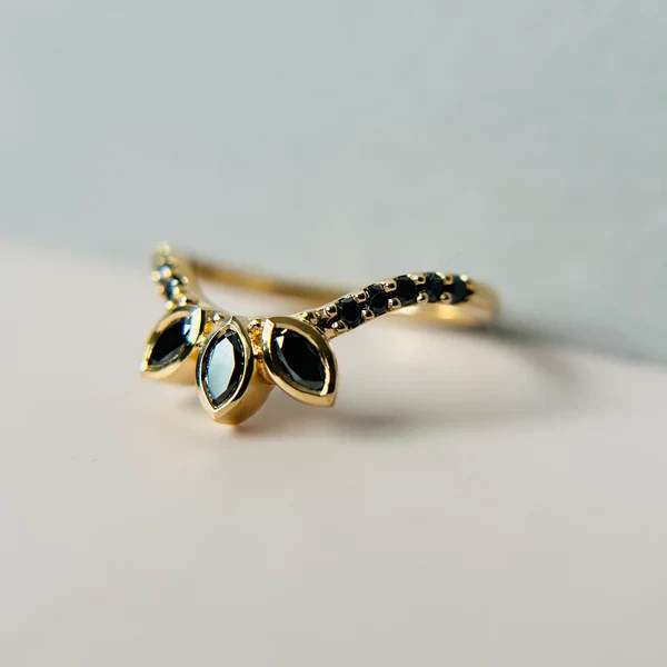 Black Diamond Trio Marquise Contour Band - Image 2