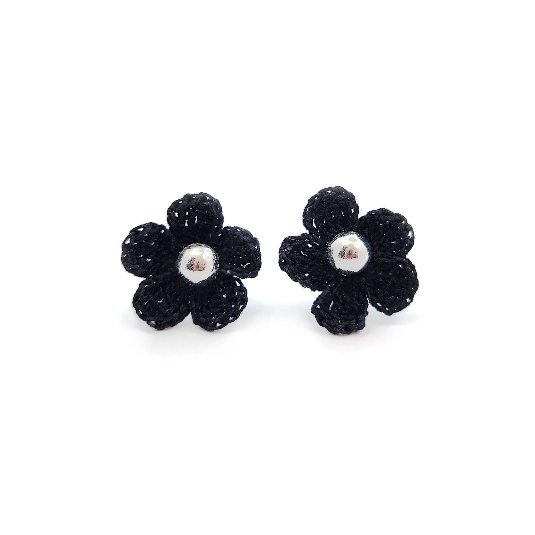 Black Mini Bloom Embroidery Studs