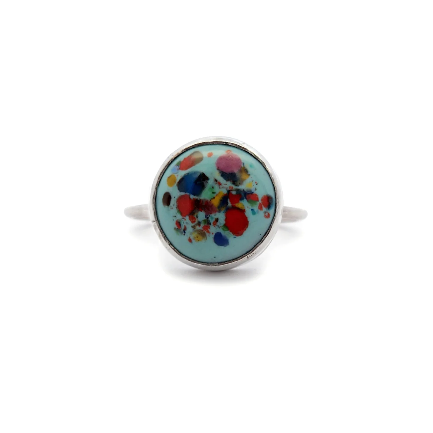 Blue Confetti Enamel Ring