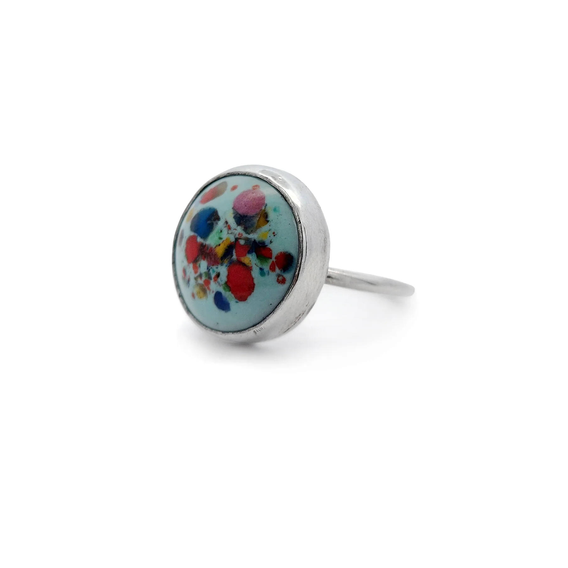 Blue Confetti Enamel Ring - Image 2