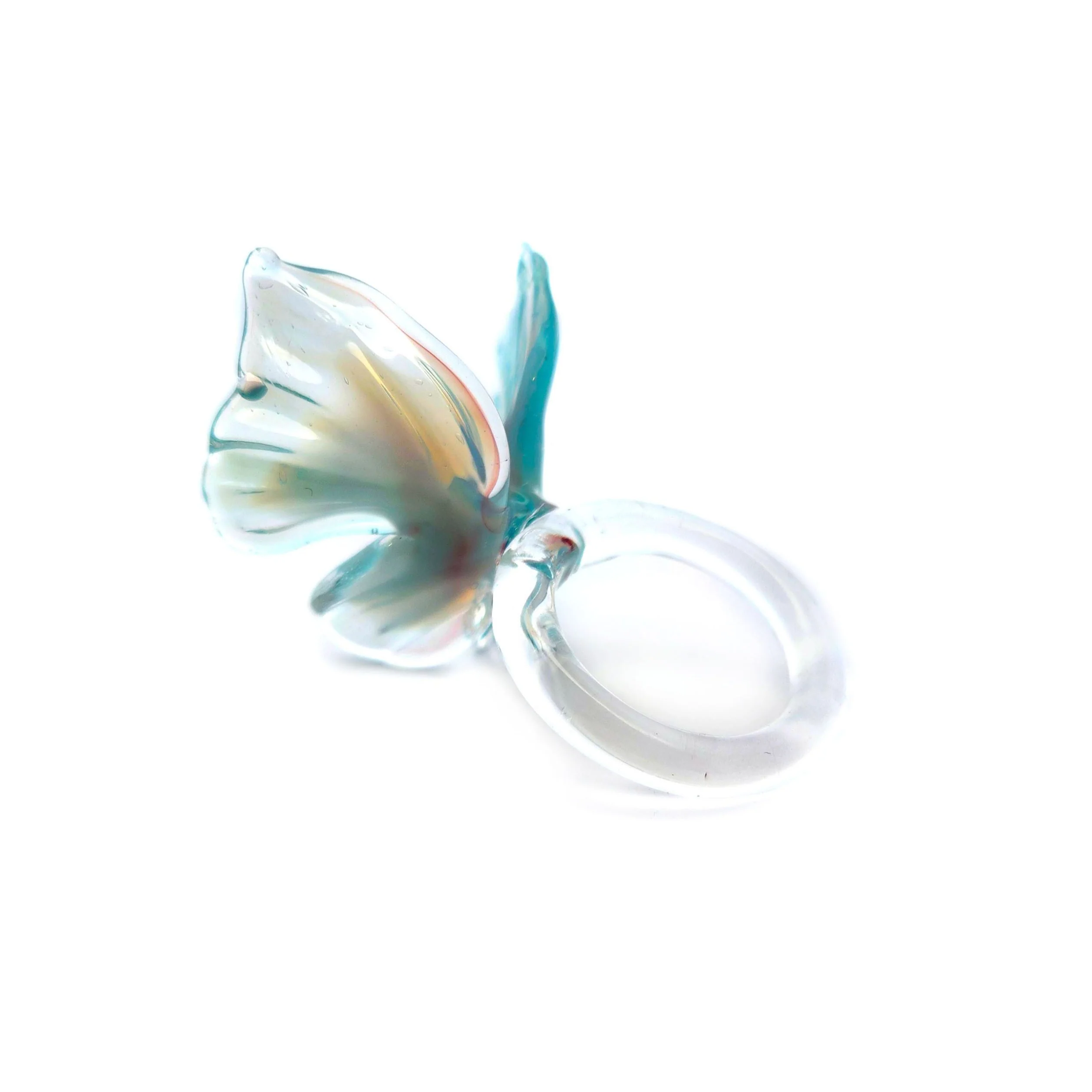 Blue Glass Butterfly Ring - Image 2