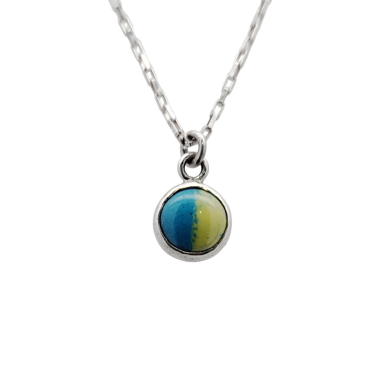Blue & Green Enamel Pendant