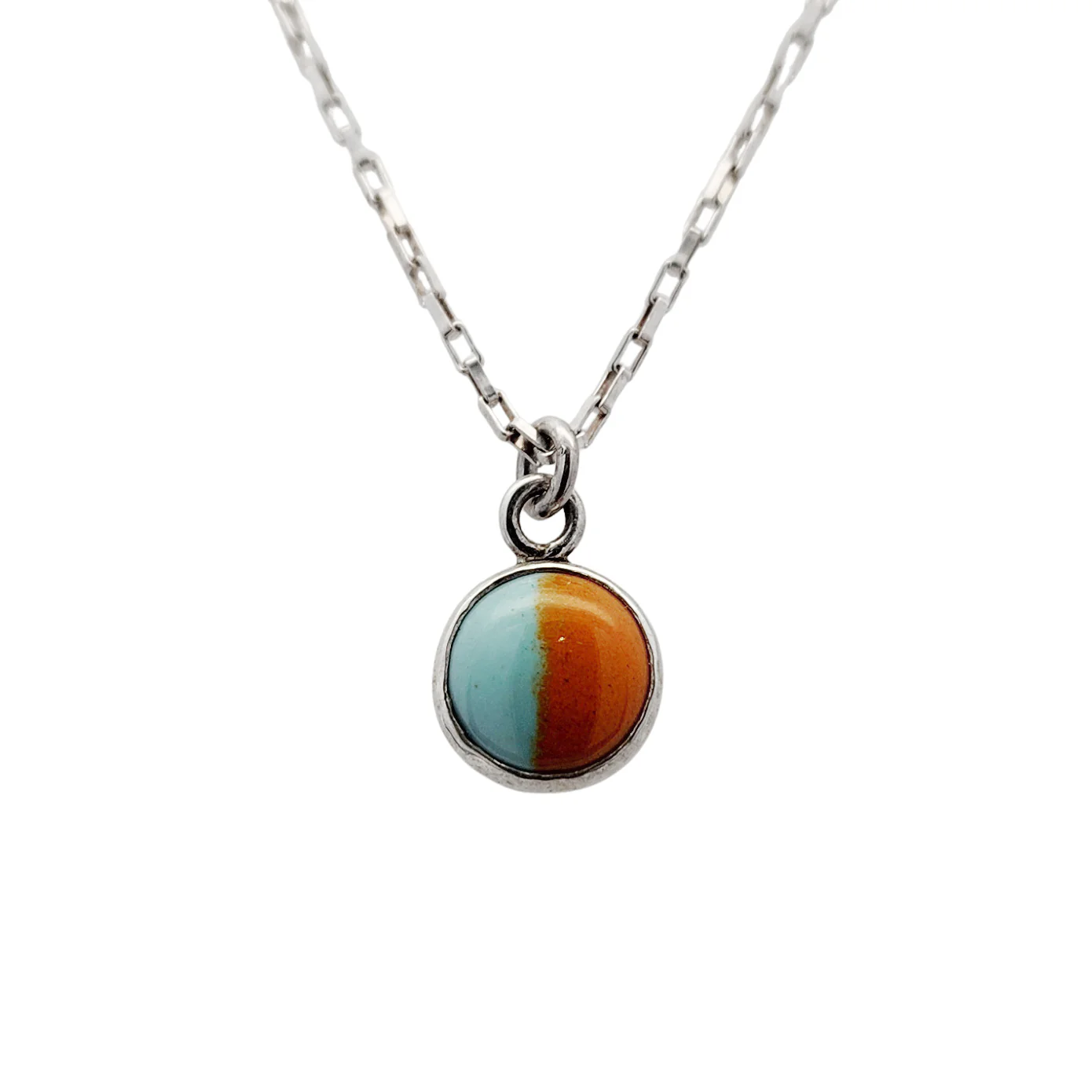 Blue & Orange Enamel Pendant