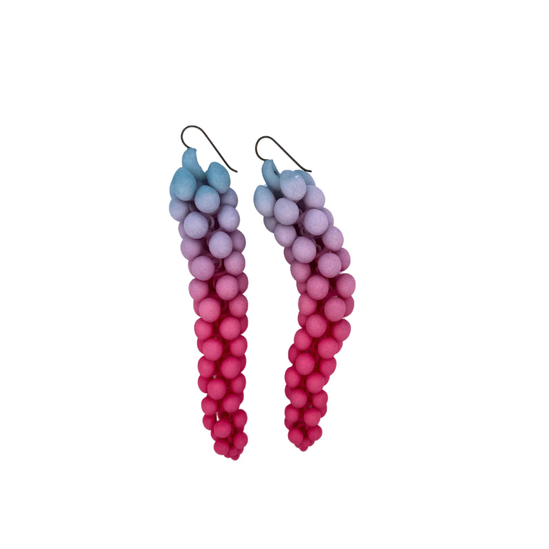 Blue & Pink Big Bubble Earrings