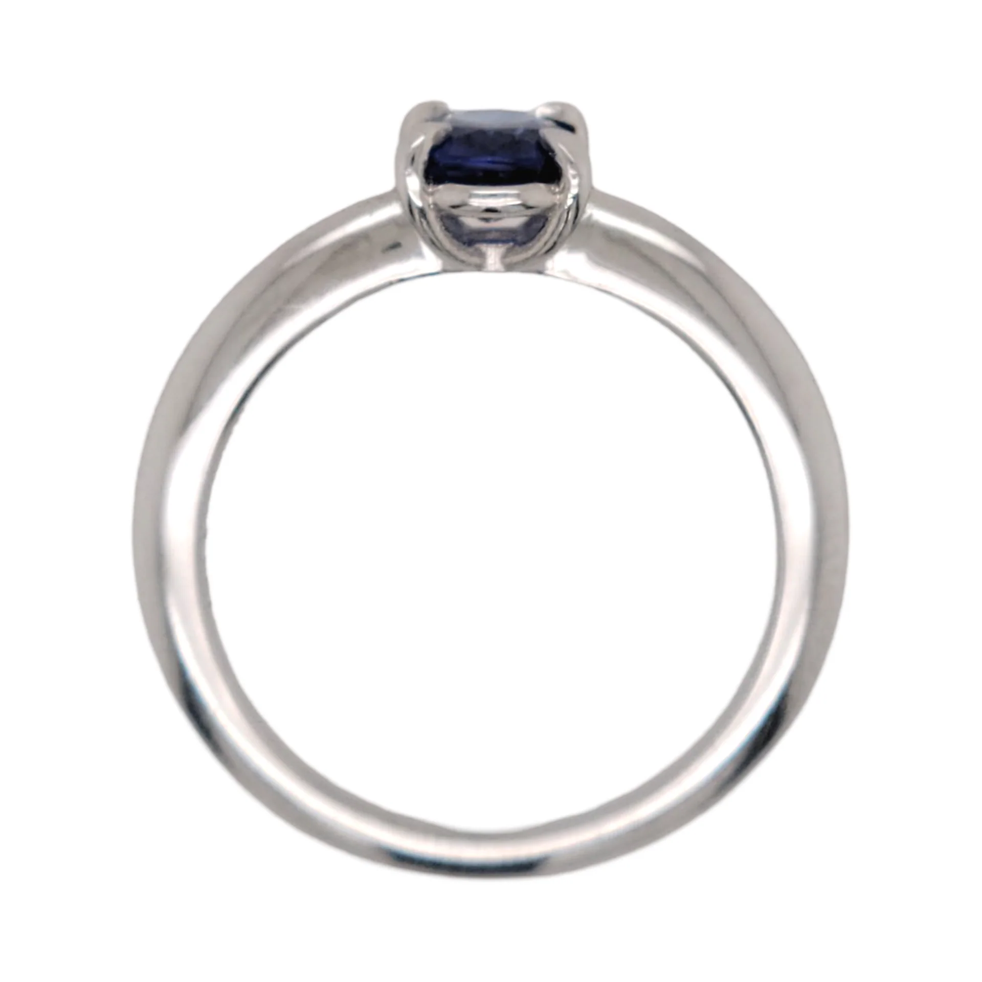 Platinum Solitaire with 1.01ct Natural Oval Blue Sapphire - Image 5