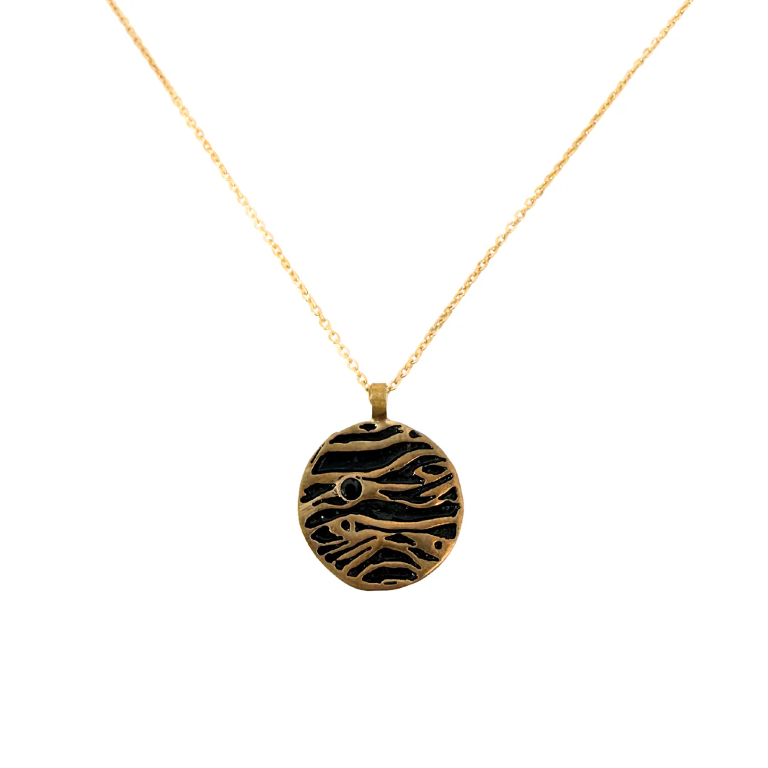 Brass Onyx Jupiter Necklace
