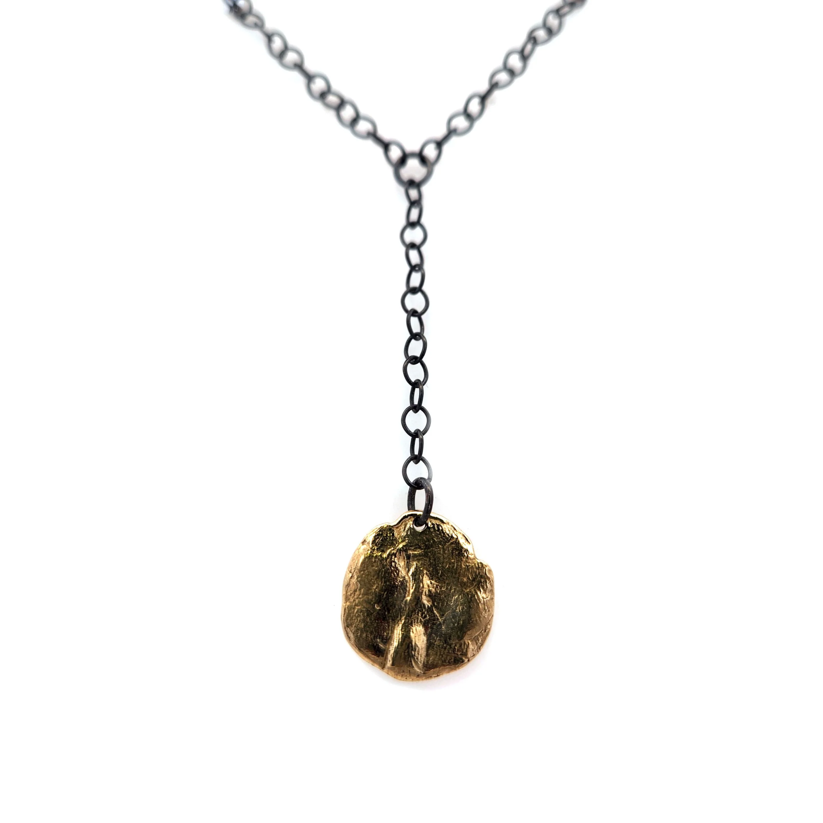 Brass Organic Coin Pendant - Image 2