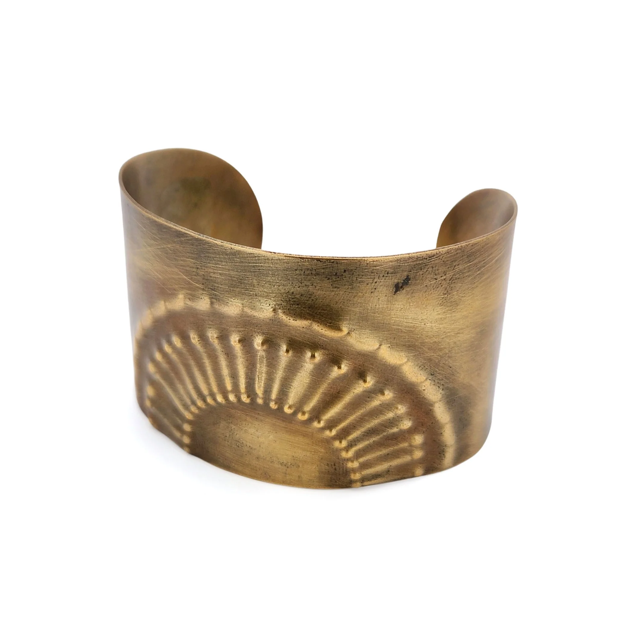 Brass Sunburst Cuff Bracelet - Image 2