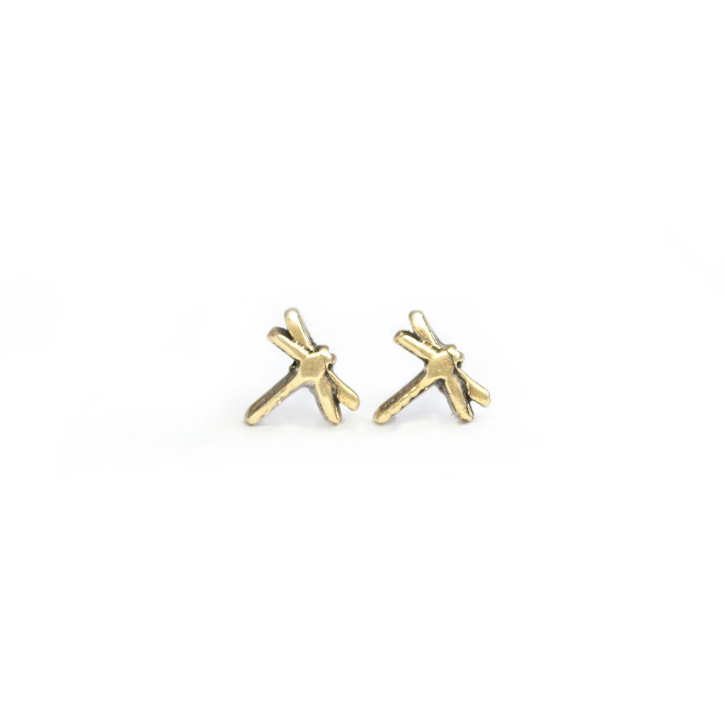 Bronze Dragonfly Stud Earrings