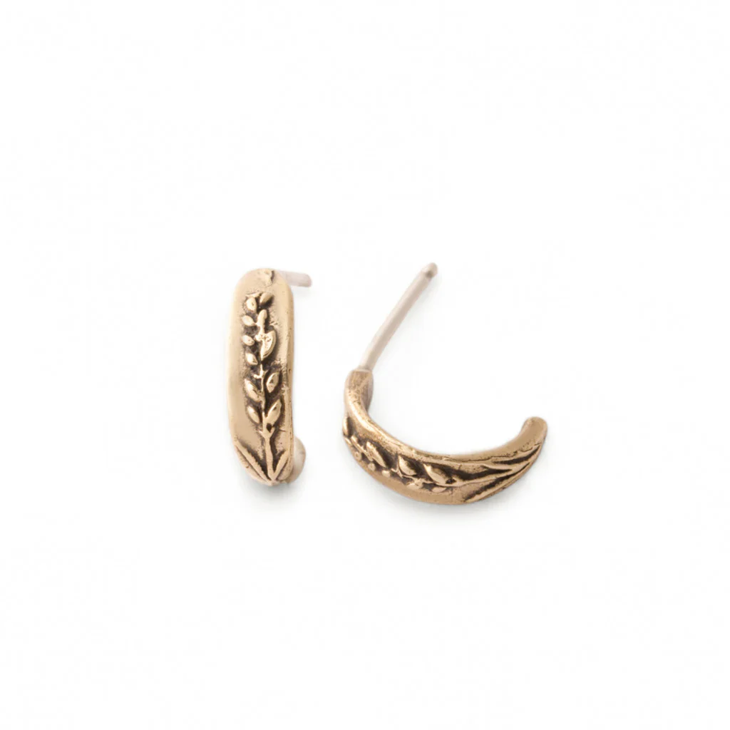 Bronze Lavender Huggy Earrings