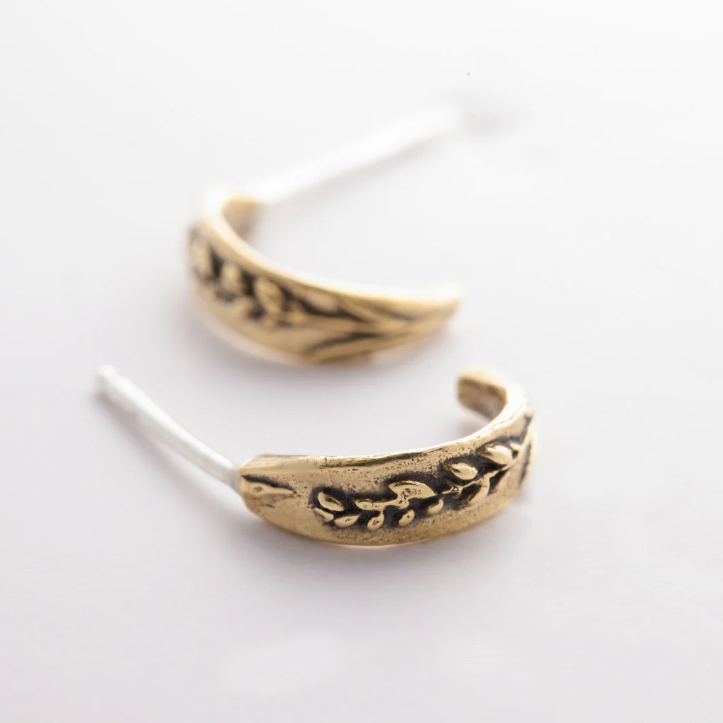 Bronze Lavender Huggy Earrings - Image 2