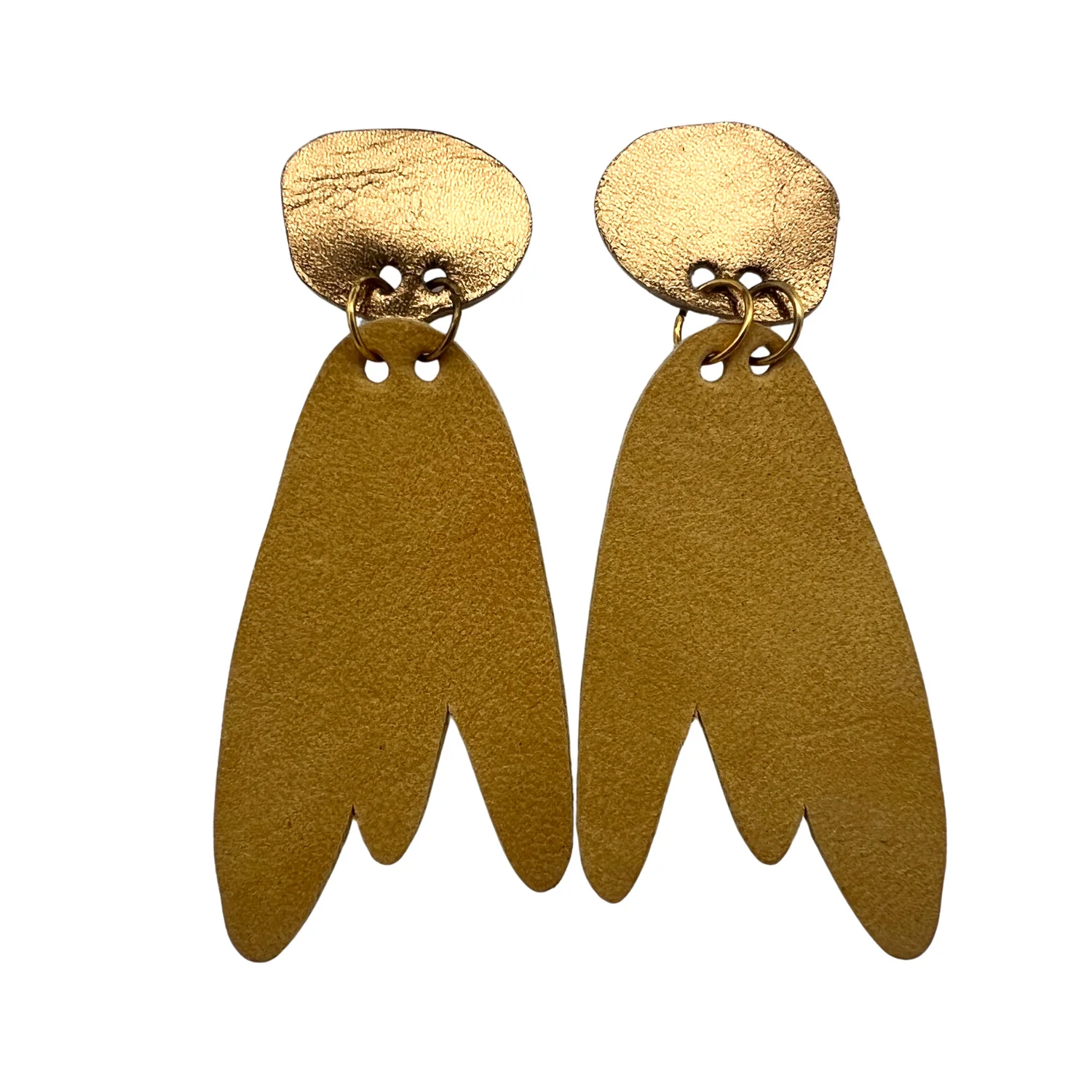 Bronze Leather Earrings