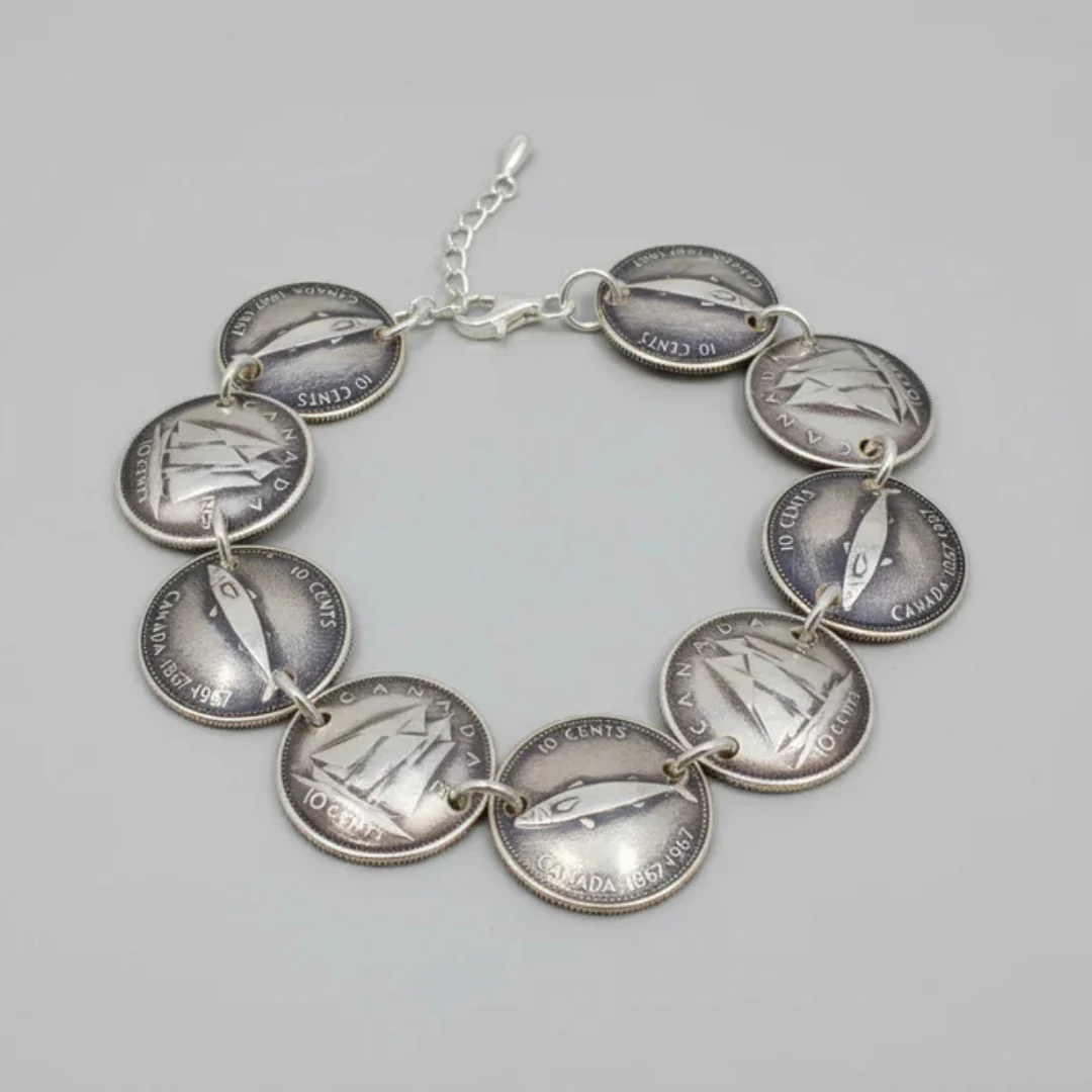 Canadian Dime Coin Bracelet