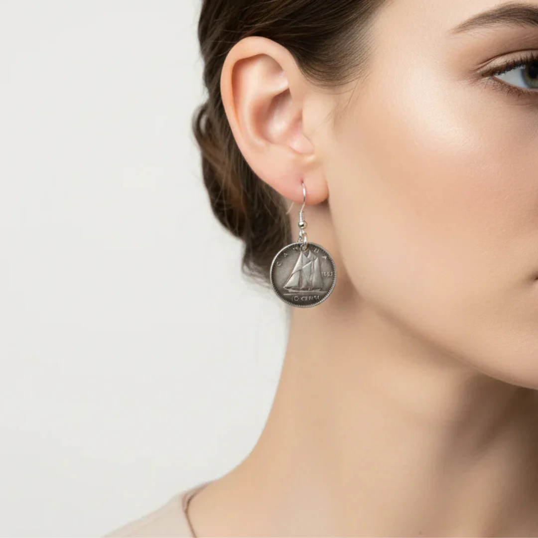 Canadian Dime Coin Earrings - Image 5