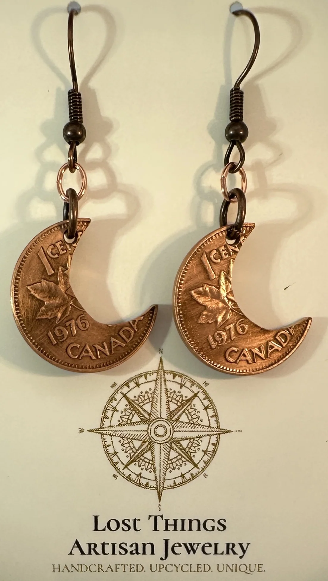 Canadian Penny Moon Earrings - Image 4