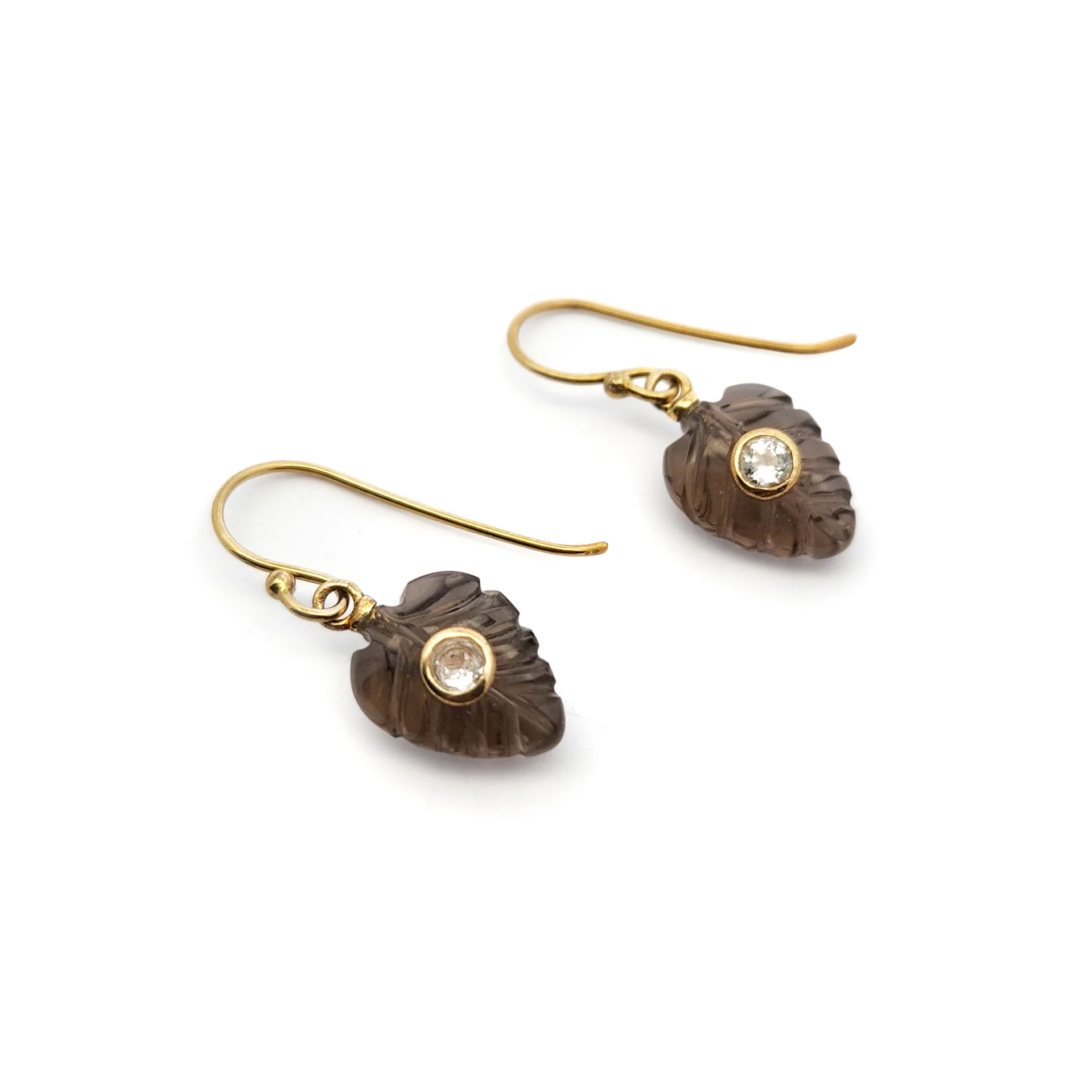 Carved Smoky Quartz Earrings - Image 3