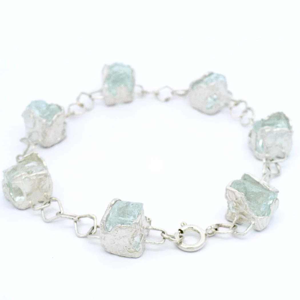 Sterling Silver Bus Stop Glass 7 Charm Bracelet - Image 4