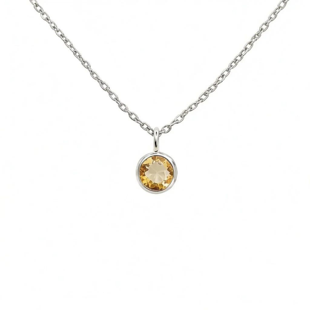 Citrine November Birthstone Necklace