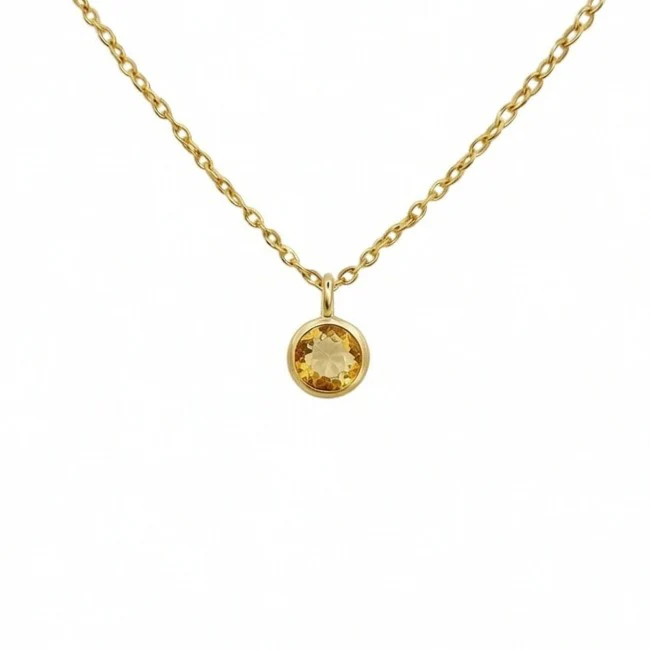 Citrine November Birthstone Necklace - Image 4