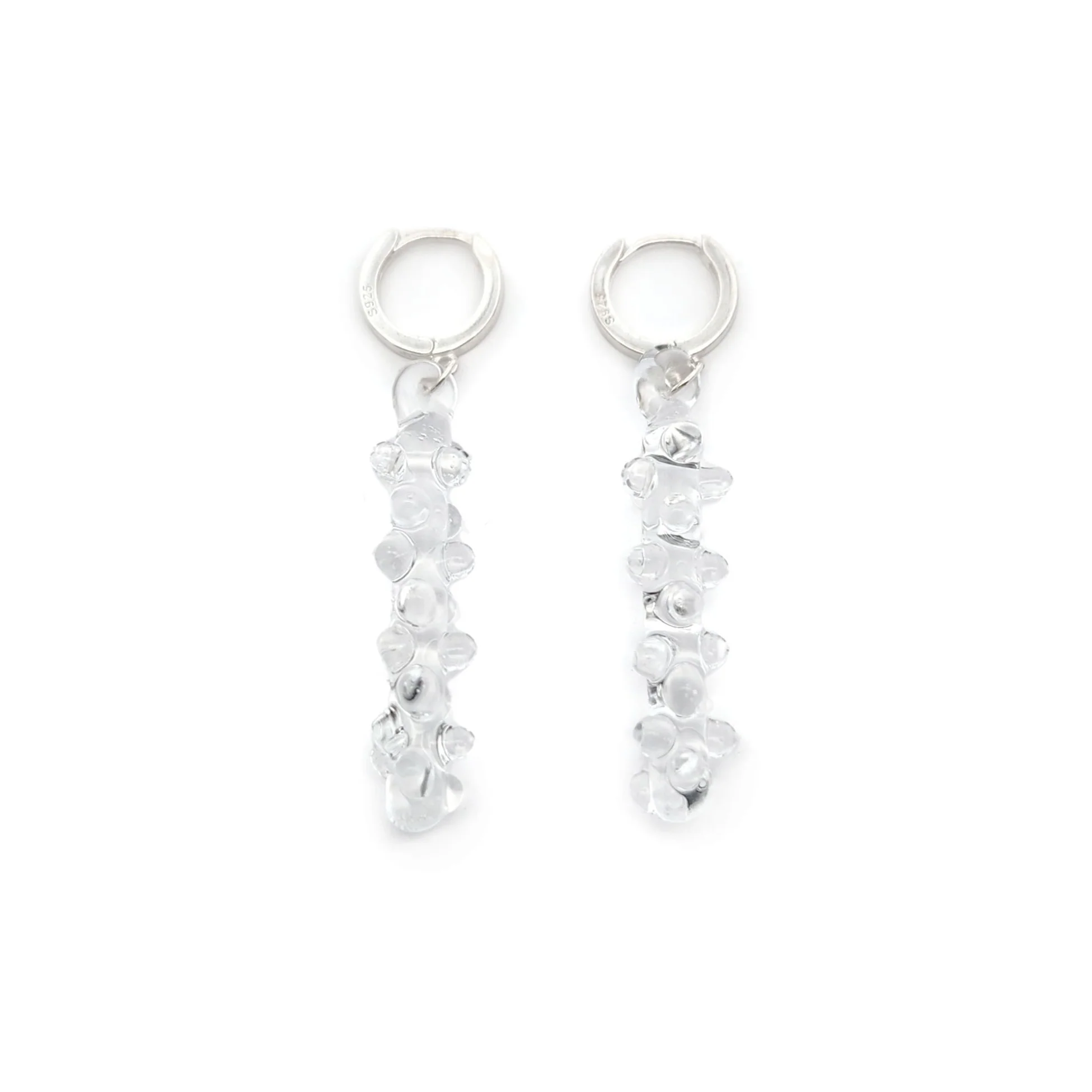 Clear Glass Drop Earrings