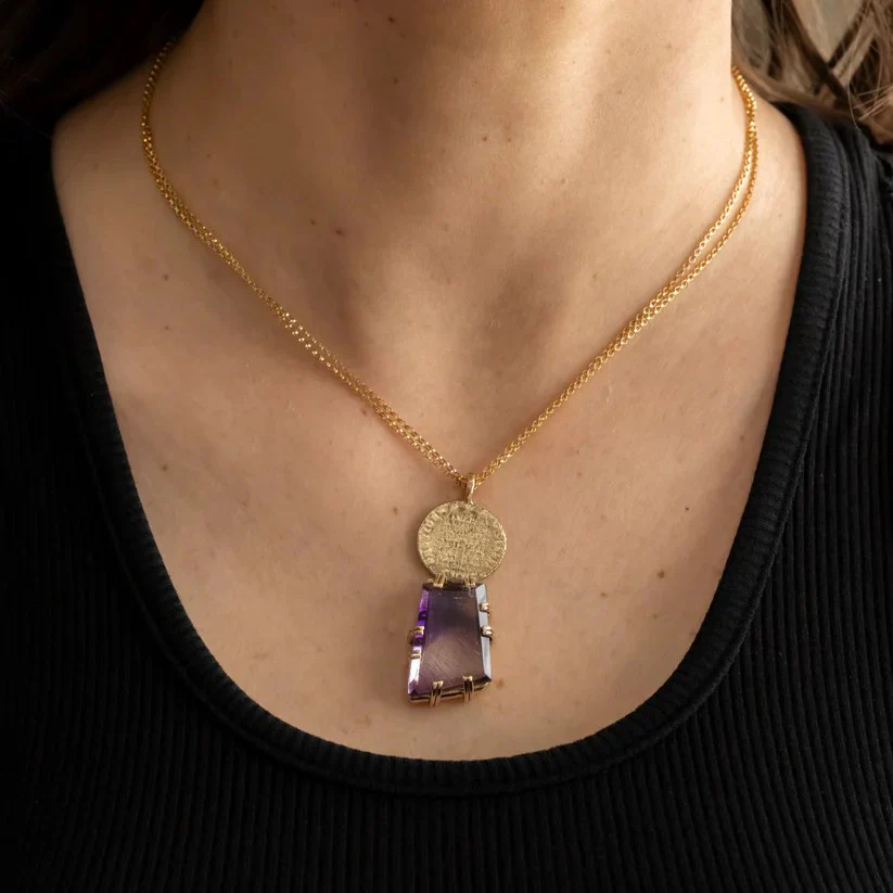 Coin & Quartz Pendant - Image 2